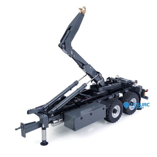 LESU A0066 1/14 Metal Hydraulic RC Roll Off Trailer Telescopic/Folding Hooklift with Support Legs 5CH Reversing Valve Lights