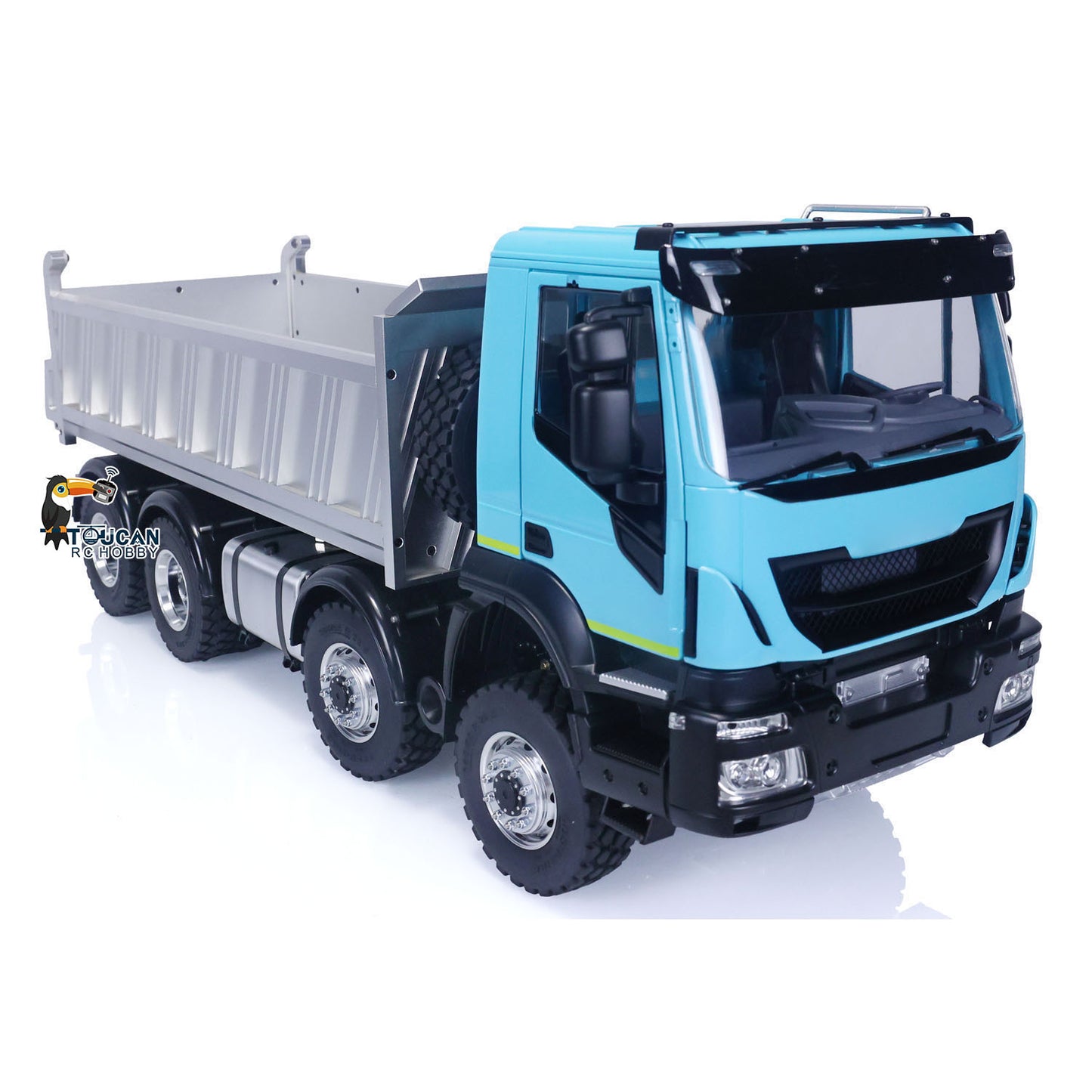 LESU 1/14 Ready To Run Remote Controlled Hydraulic Dump Car 8X8 for Metal Chassis Dumper Trucks Construction Vehicle E350 Charger