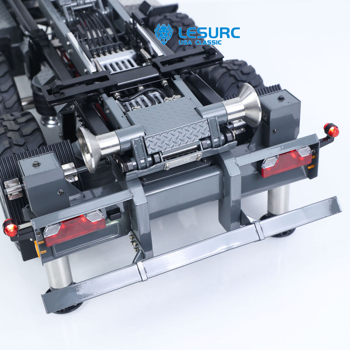 LESU A0066 1/14 Metal Hydraulic RC Roll Off Trailer Telescopic/Folding Hooklift with Support Legs 5CH Reversing Valve Lights