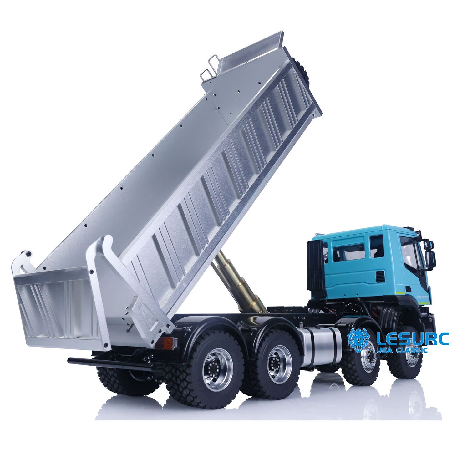 LESU 1/14 8X8 RC Hydraulic Tipper Car for Radio Control Dumper Truck Model Construction Vehicle Sound Light System Motor Driver