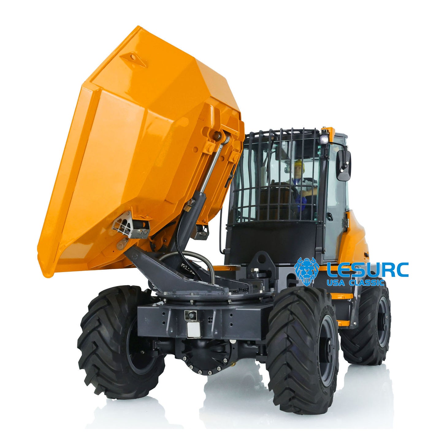LESU AOUE 6MDX 1/14 Metal 4X4 Hydraulic Articulated RC Dumper Truck Differential Lock Axles Brushless ESC Sound Light System
