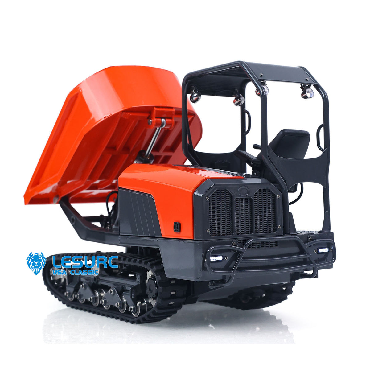 11.11 Flash Sale LESU Metal 1/14 Hydraulic Remote Control Tracked Dumper KC300HR-5 RC Tipper Model Light Sound System FlySky Radio
