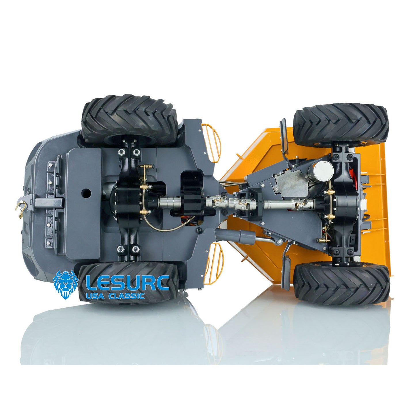 LESU AOUE 6MDX 1/14 Metal 4X4 Hydraulic Articulated RC Dumper Truck Differential Lock Axles Brushless ESC Sound Light System
