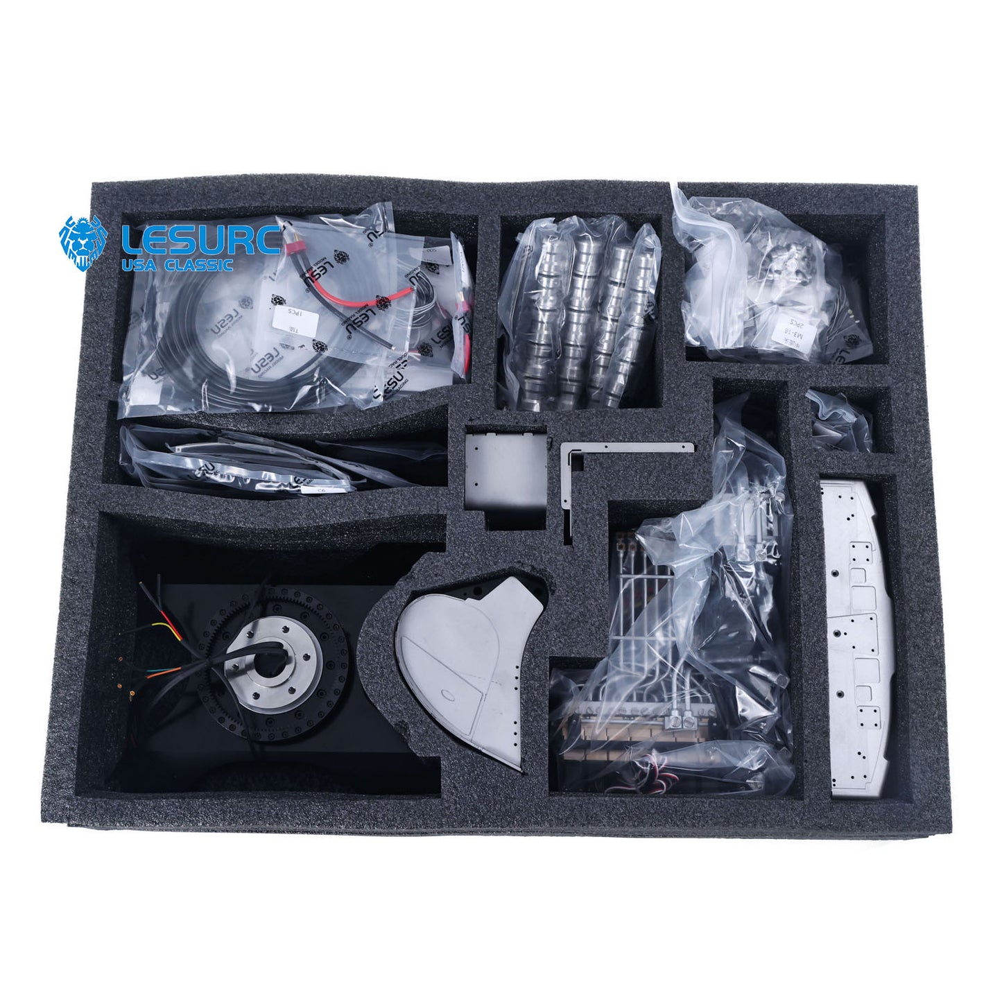 LESU LR945 RC Hydraulic Excavator 1/14 Metal Tracked Remote Controlled Digger Kits W/ Motor Servo ESC Light DIY Metal tracked Excavator