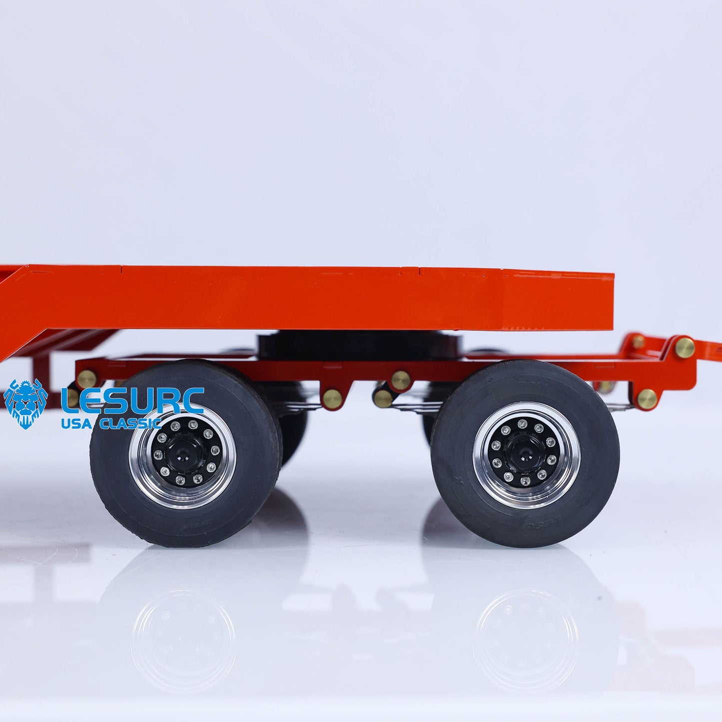 Metal Flatbed Trailer for LESU 1/14 RC Hydraulic Dumper Remote Controlled Truck Tipper Car Spare Parts DIY Painted