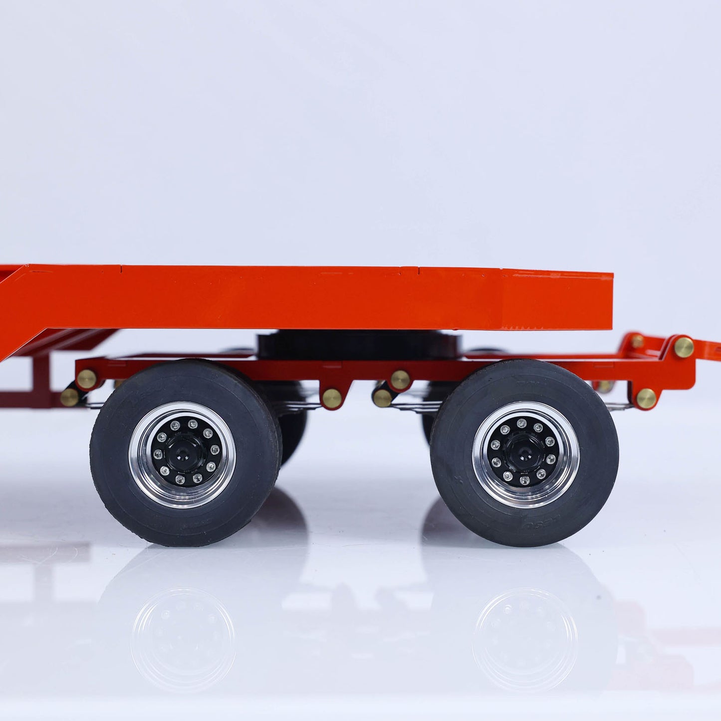 Metal Flatbed Trailer for LESU 1/14 RC Hydraulic Dumper Remote Controlled Truck Tipper Car Spare Parts DIY Painted