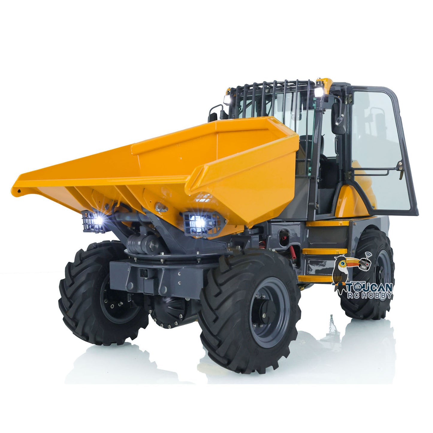 In Stock LESU 1/14 Scale Metal Remote Controlled Hydraulic Articulated Dumper AOUE 6MDX Ready To Run 4X4 Tipper Truck W/ Sound Light System