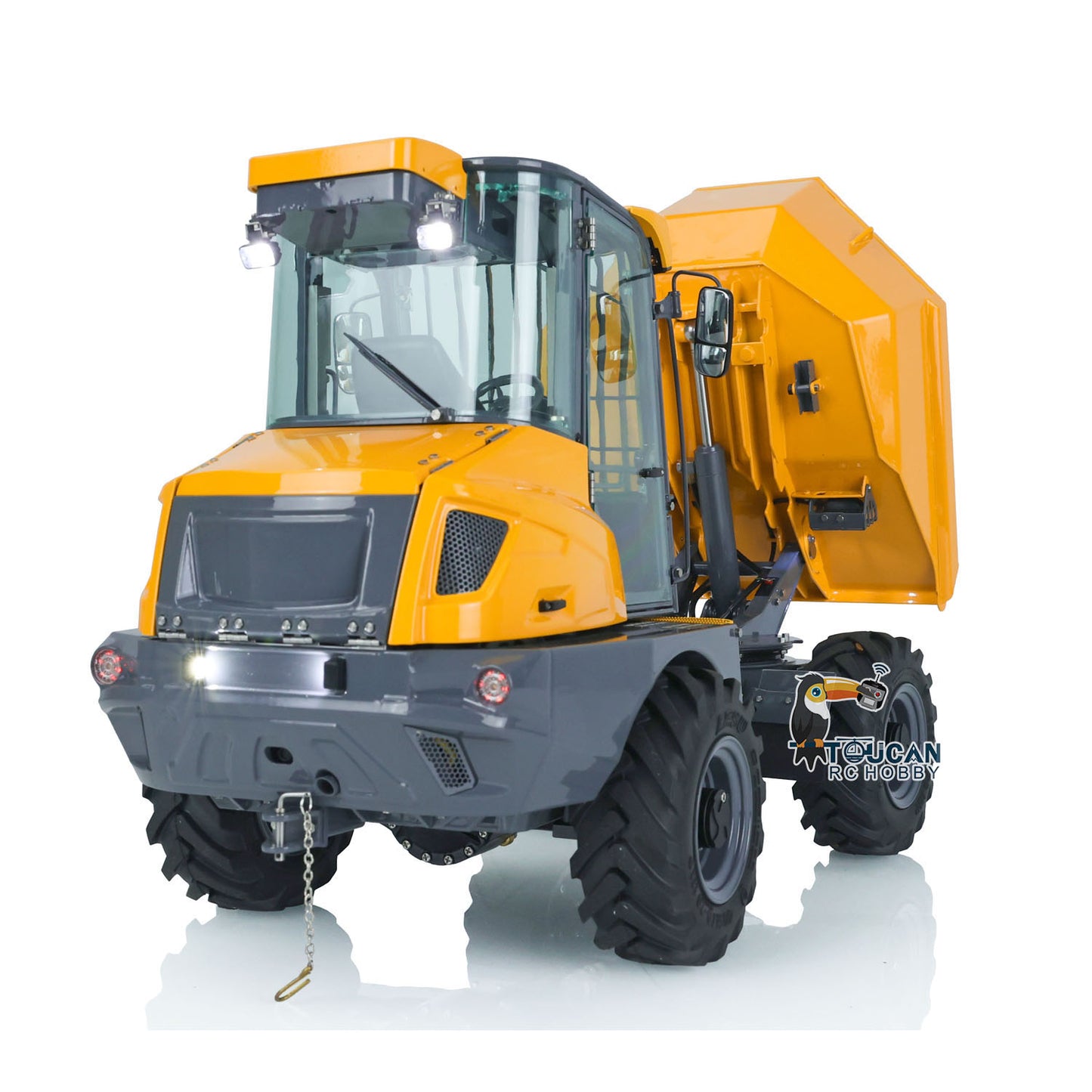 In Stock LESU 1/14 Scale Metal Remote Controlled Hydraulic Articulated Dumper AOUE 6MDX Ready To Run 4X4 Tipper Truck W/ Sound Light System