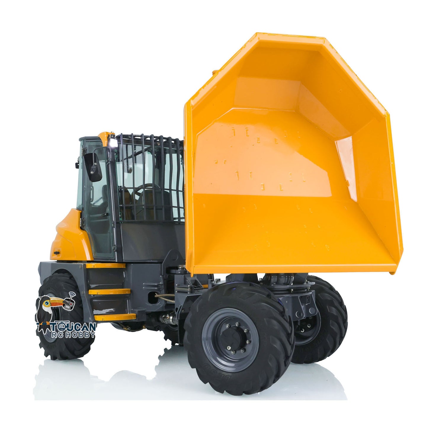 LESU 1/14 Scale AOUE 6MDX Metal Remote Controlled Hydraulic Articulated Dumper Truck 4X4 Tipper Car Construction Vehicle Motor