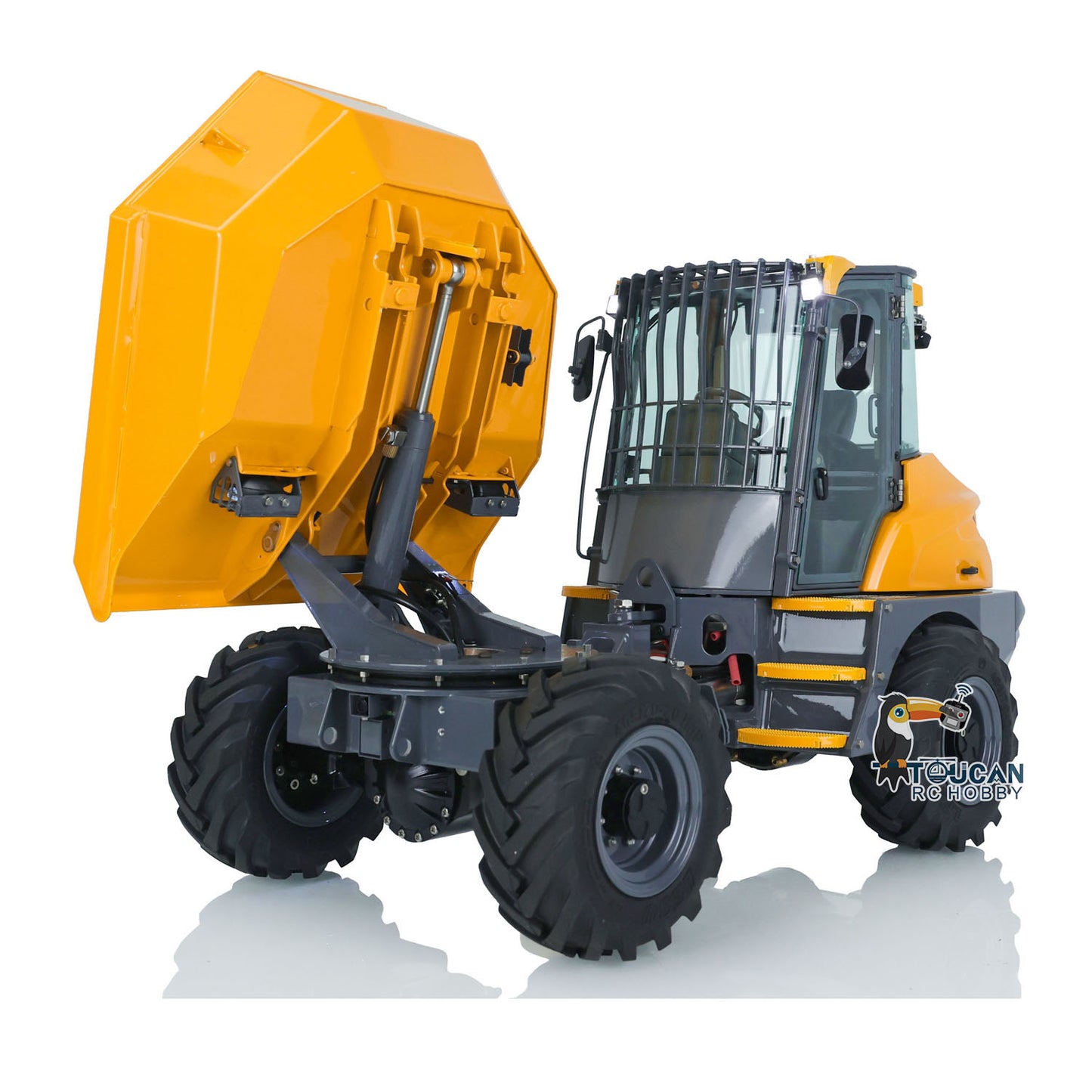 LESU 1/14 Scale AOUE 6MDX Metal Remote Controlled Hydraulic Articulated Dumper Truck 4X4 Tipper Car Construction Vehicle Motor