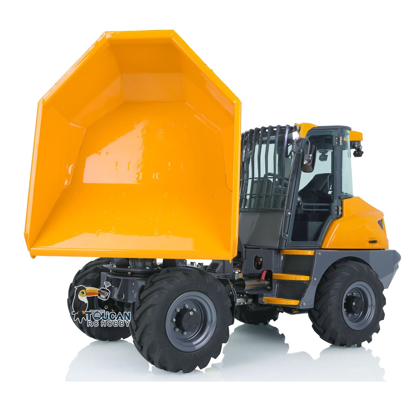 In Stock LESU 1/14 Scale Metal Remote Controlled Hydraulic Articulated Dumper AOUE 6MDX Ready To Run 4X4 Tipper Truck W/ Sound Light System