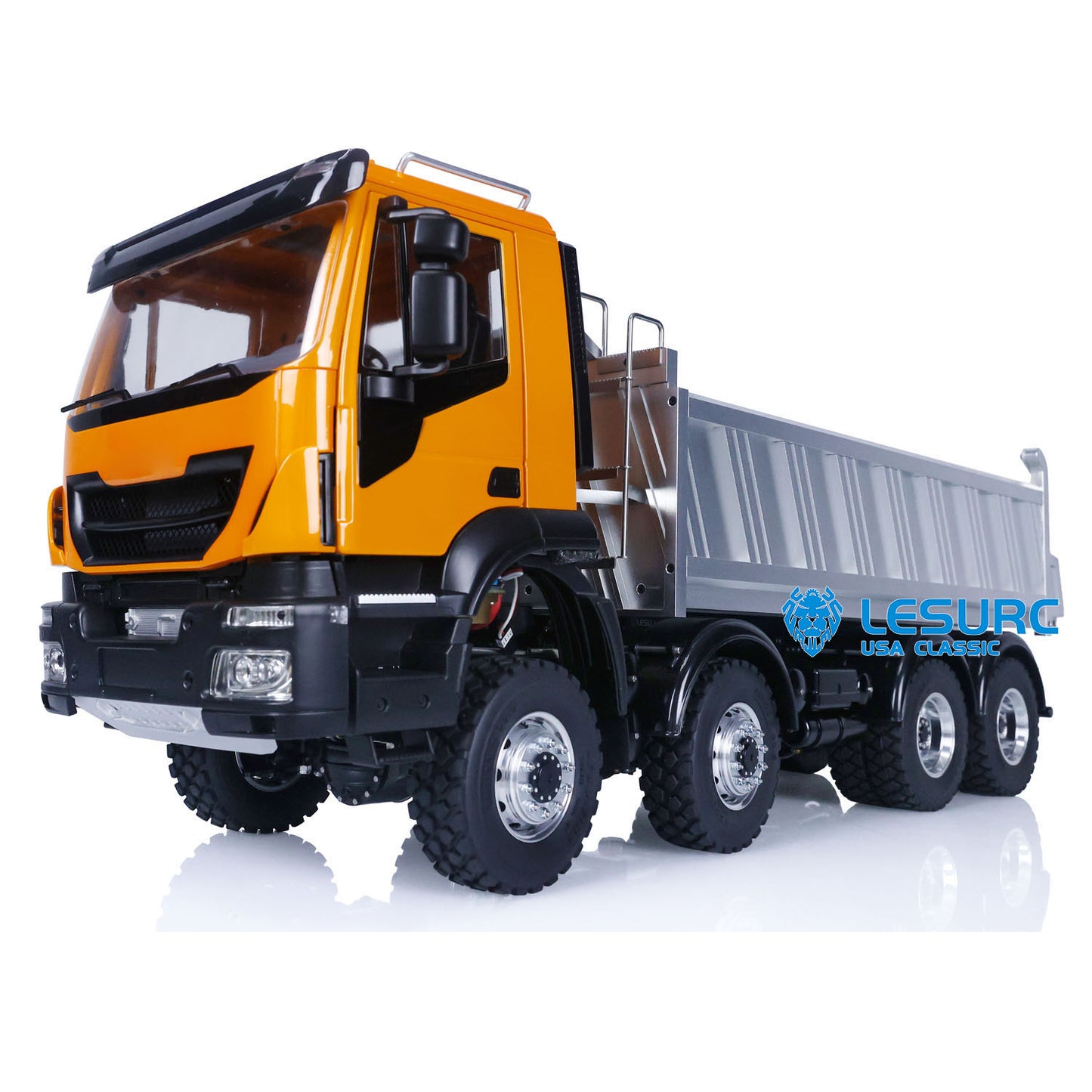 LESU 1/14 8X8 RC Hydraulic Tipper Car for Radio Control Dumper Truck Model Construction Vehicle Sound Light System Motor Driver