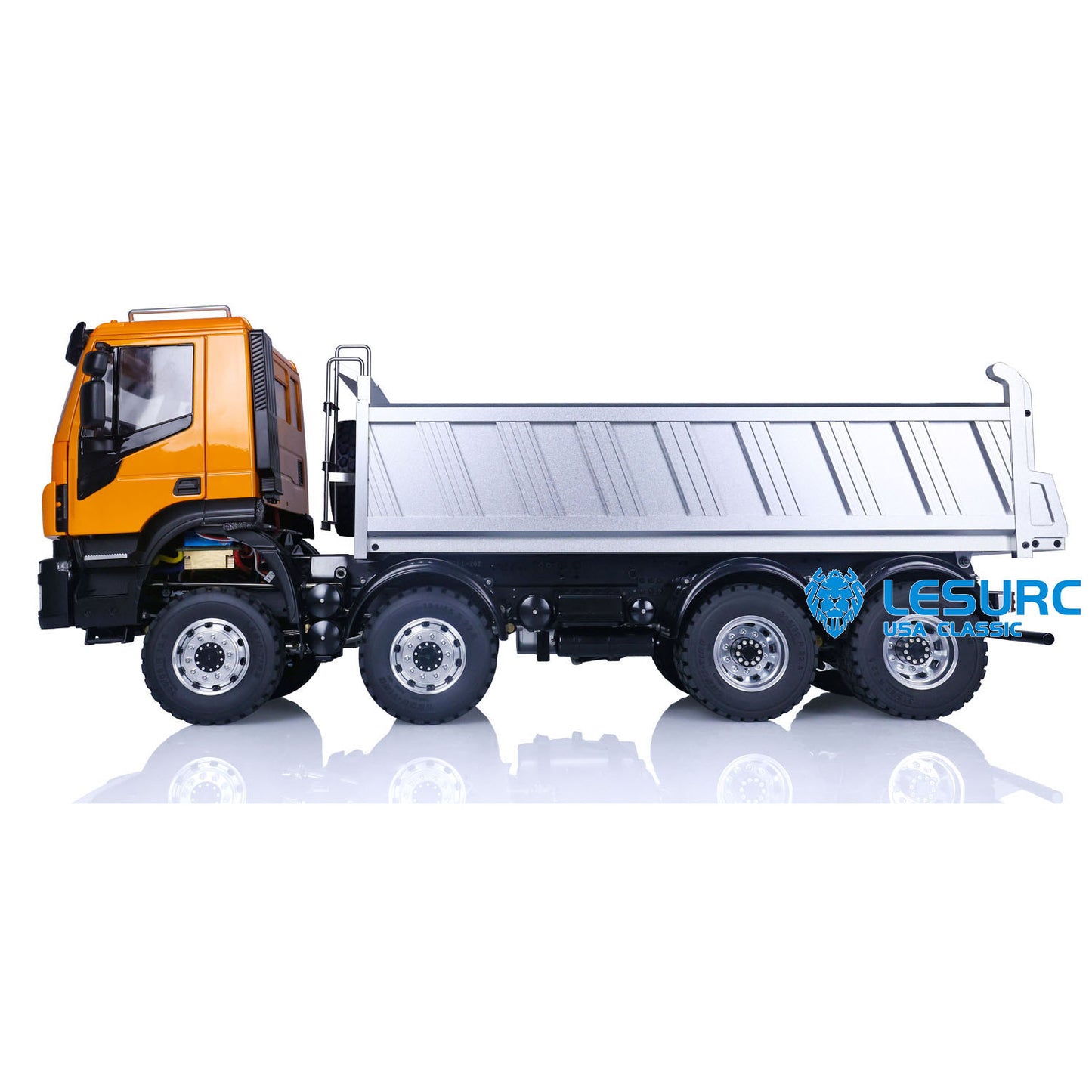 LESU 1/14 8X8 RC Hydraulic Tipper Car for Radio Control Dumper Truck Model Construction Vehicle Sound Light System Motor Driver