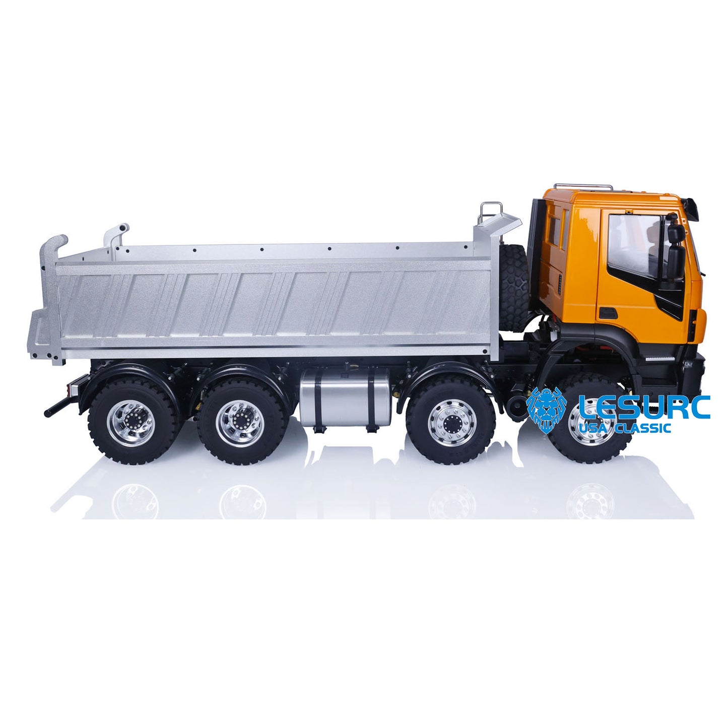 LESU 1/14 8X8 RC Hydraulic Tipper Car for Radio Control Dumper Truck Model Construction Vehicle Sound Light System Motor Driver