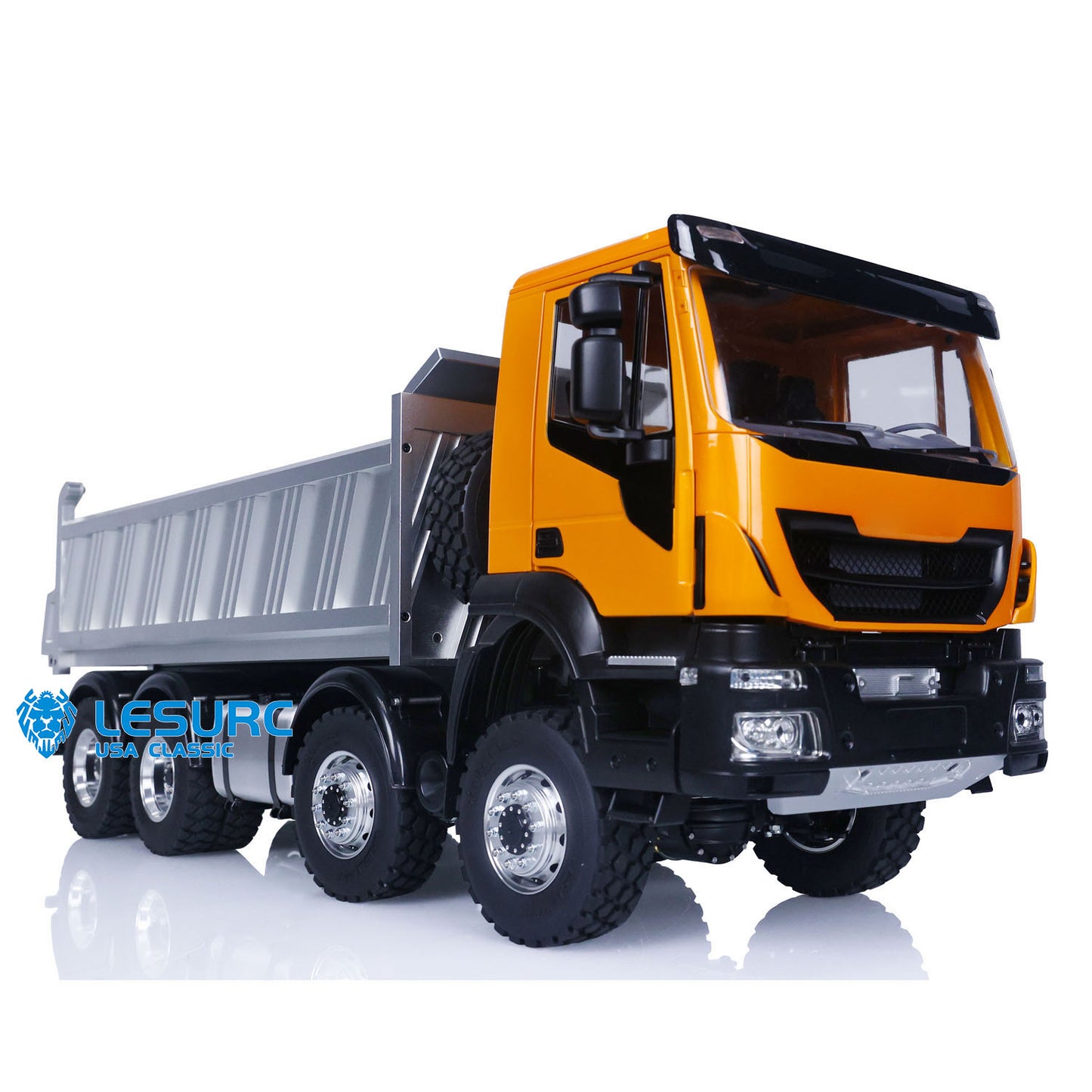 LESU 1/14 8X8 RC Hydraulic Tipper Car for Radio Control Dumper Truck Model Construction Vehicle Sound Light System Motor Driver