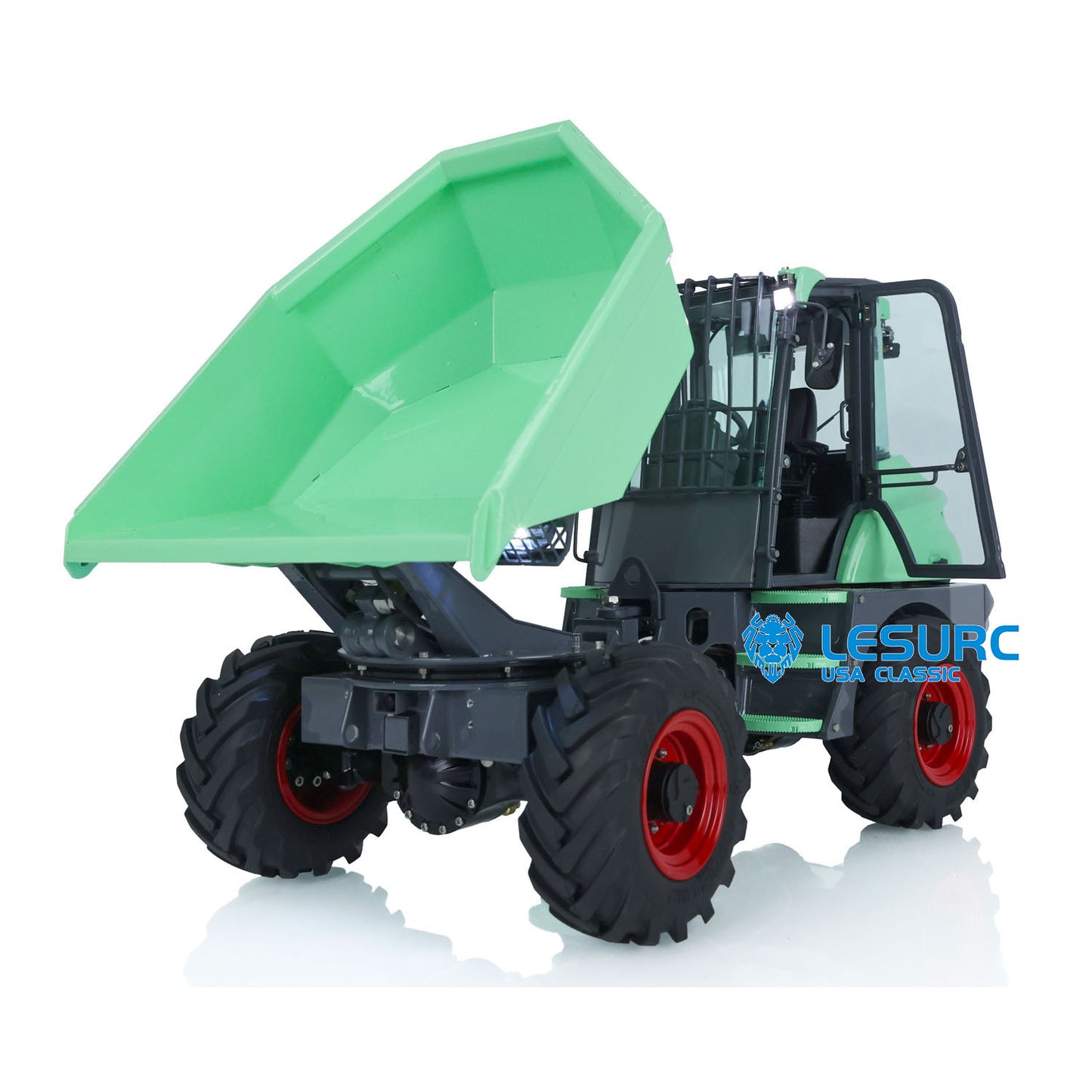 In Stock LESU 1/14 Scale Metal Remote Controlled Hydraulic Articulated Dumper AOUE 6MDX Ready To Run 4X4 Tipper Truck W/ Sound Light System