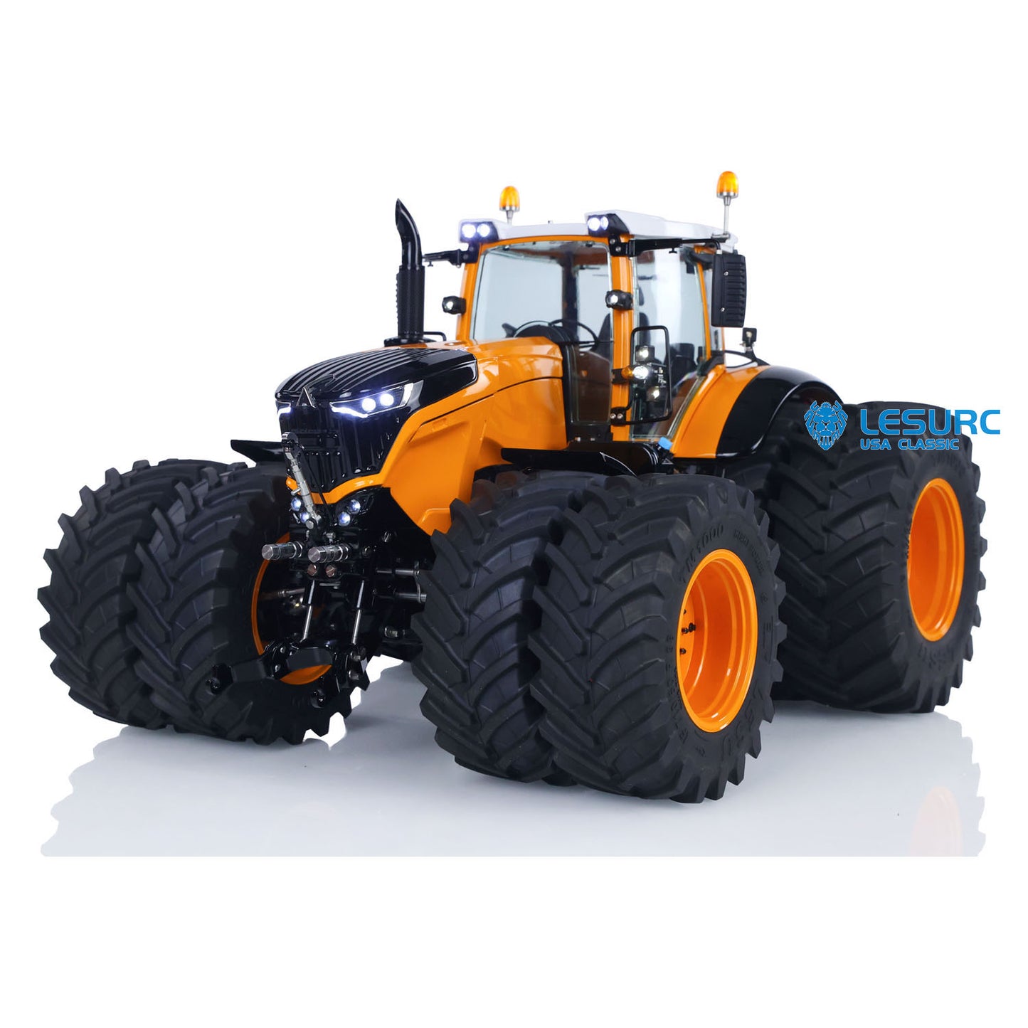 LESU AOUE 1050 Metal 1/14 Hydraulic RC Tractor Model 4x4 Agricultural Vehicle Double Wheels Frsky XE Radio Battery Smoke Sound