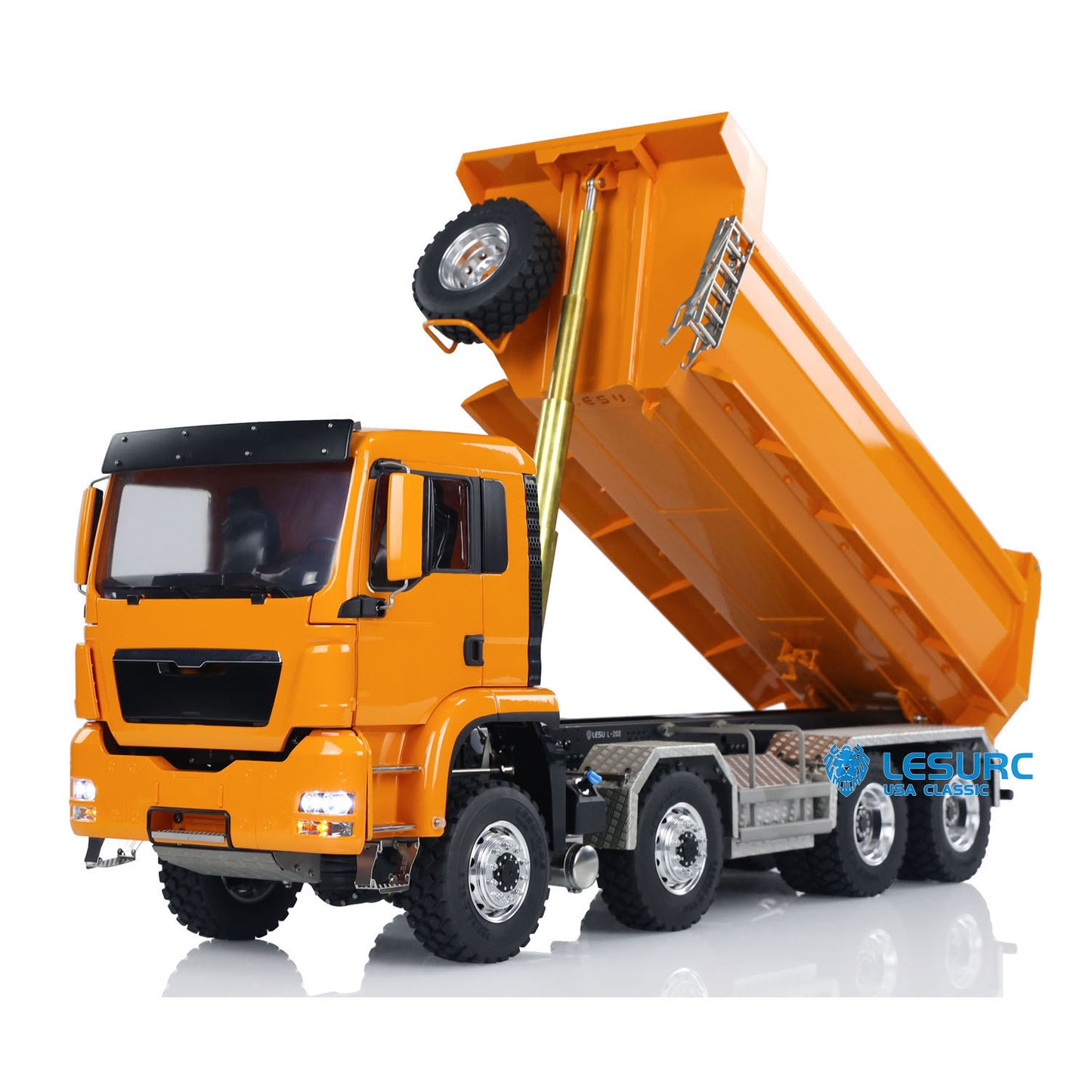 LESU RC Hydraulic Dumper Car 1/14 8x8 Metal Chassis Painted Customized Tipper Trucks I6S Radio Control