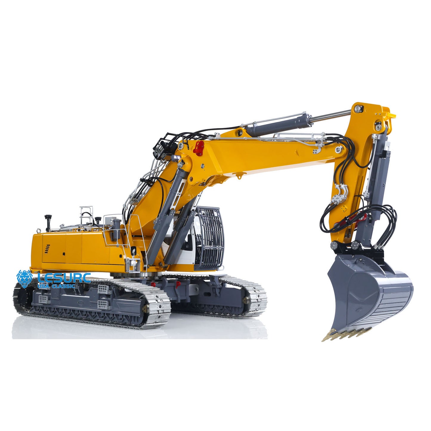 LESU 1/14 RC Heavy Full Hydraulic Demolition Excavator Aoue LR960 RTR Two Type Arms Digger Model Engineering Vehicle XE Radio