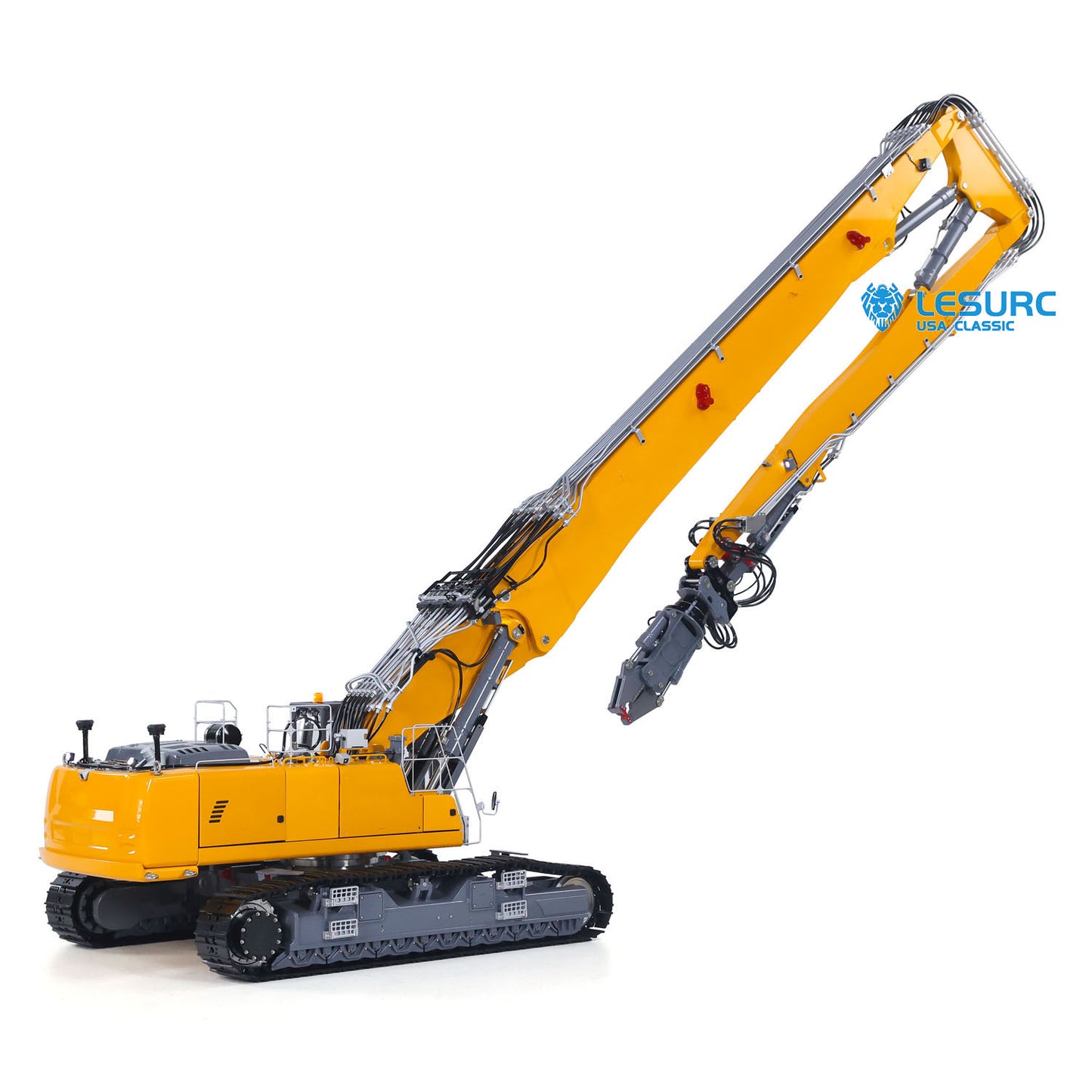 LESU 1/14 RC Heavy Full Hydraulic Demolition Excavator Aoue LR960 RTR Two Type Arms Digger Model Engineering Vehicle XE Radio