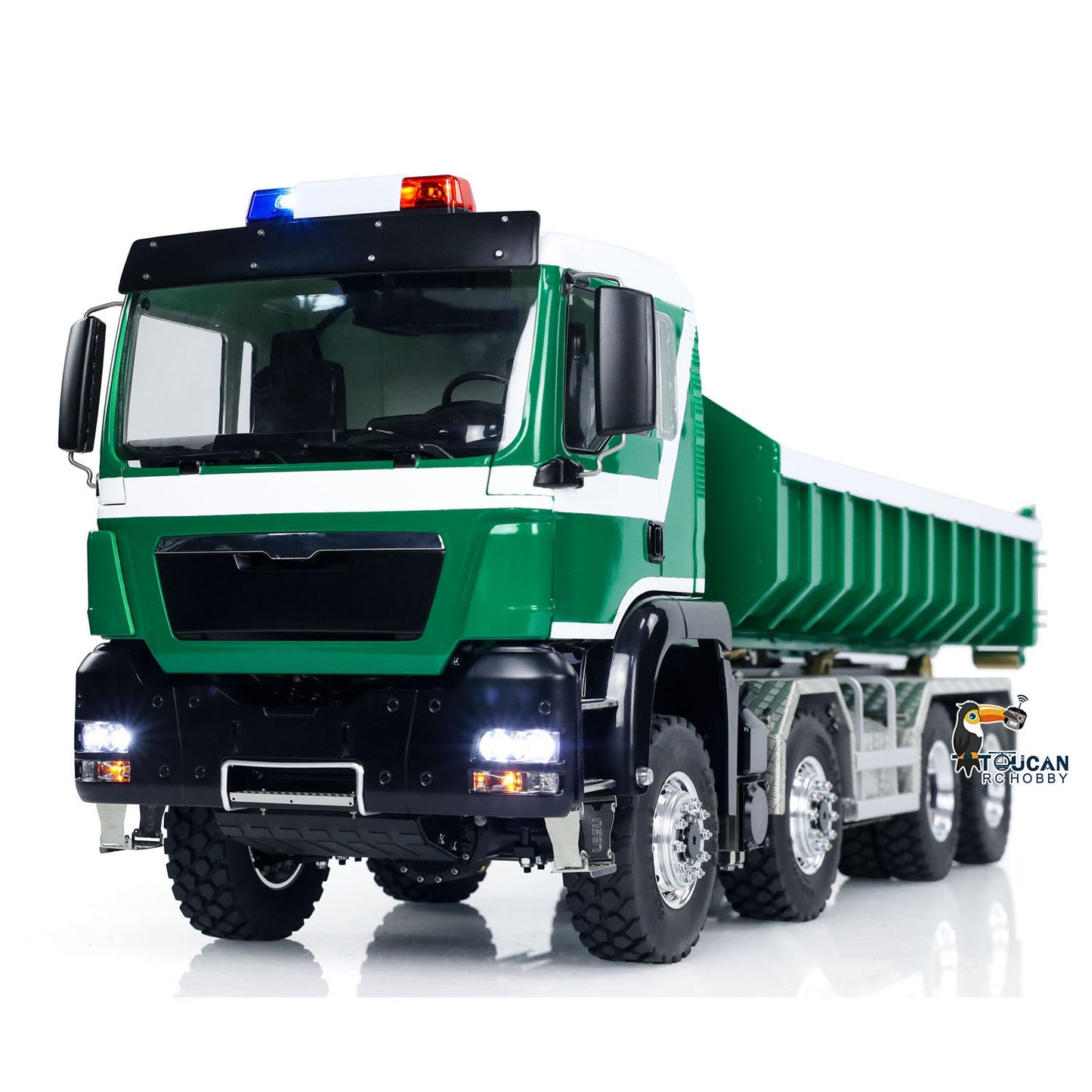 1/14 RC Hydraulic Dumper Truck LESU Metal 8x8 Remote Control Roll On Dump Cars Emulated Vehicle Model 2Speed 540 Power Motor