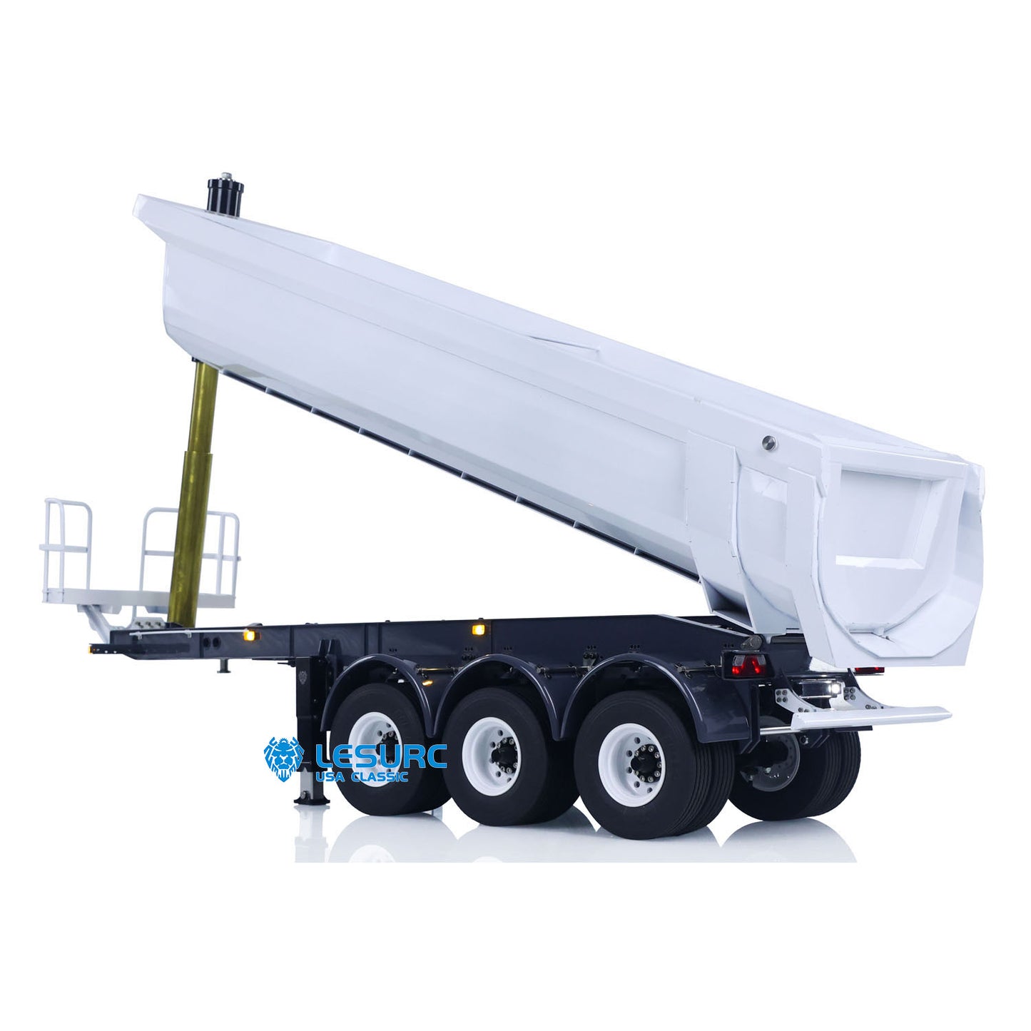 LESU A0045 1/14 Metal Hydraulic RC Semi Dump Trailer Model with Electric Legs for RC Tractor Truck Construction Model Enthusiast