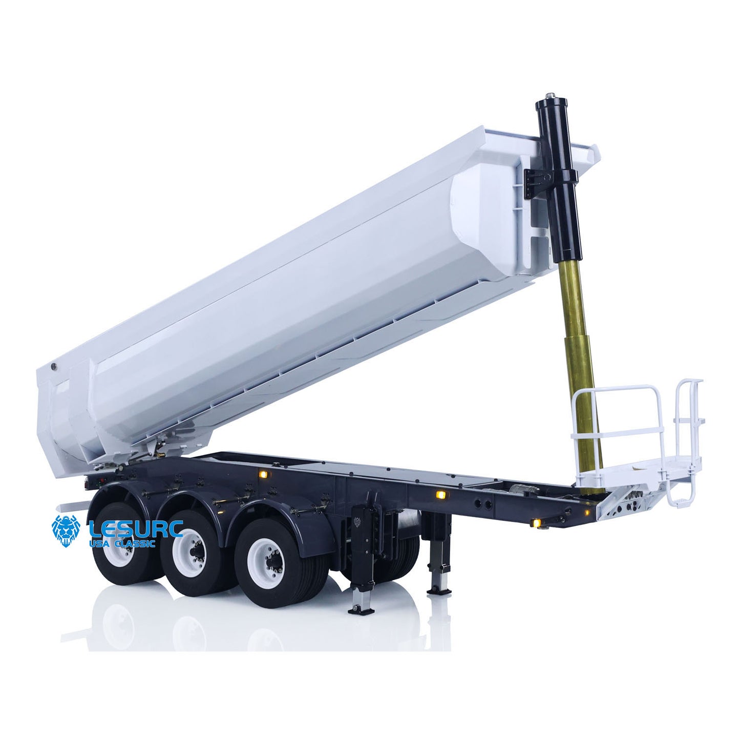 LESU A0045 1/14 Metal Hydraulic RC Semi Dump Trailer Model with Electric Legs for RC Tractor Truck Construction Model Enthusiast