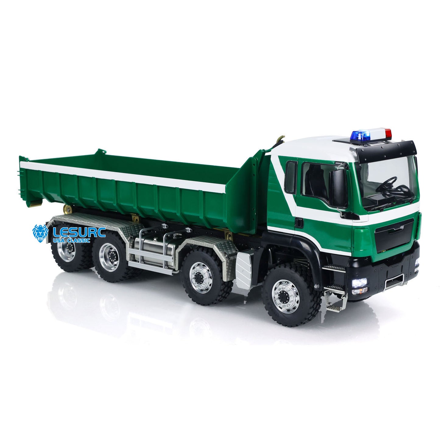 1/14 RC Hydraulic Dumper Truck LESU Metal 8x8 Remote Control Roll On Dump Cars Emulated Vehicle Model 2Speed 540 Power Motor