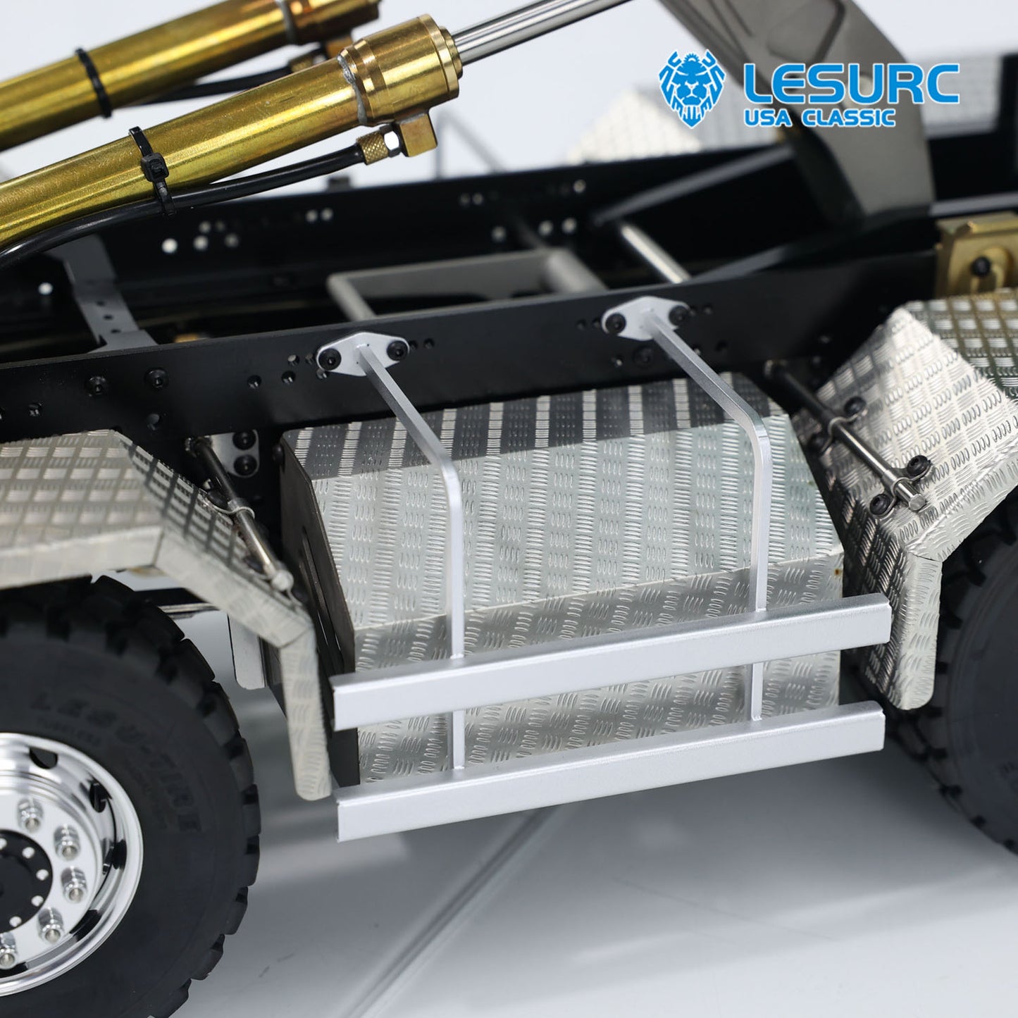 LESU TGS Cabin 1/14 Stainless Steel 8x8 RC Hydraulic Dump Truck with FlySky ST8 Remote Controller 2Speed Transmission Sound Light for Backyard Fun