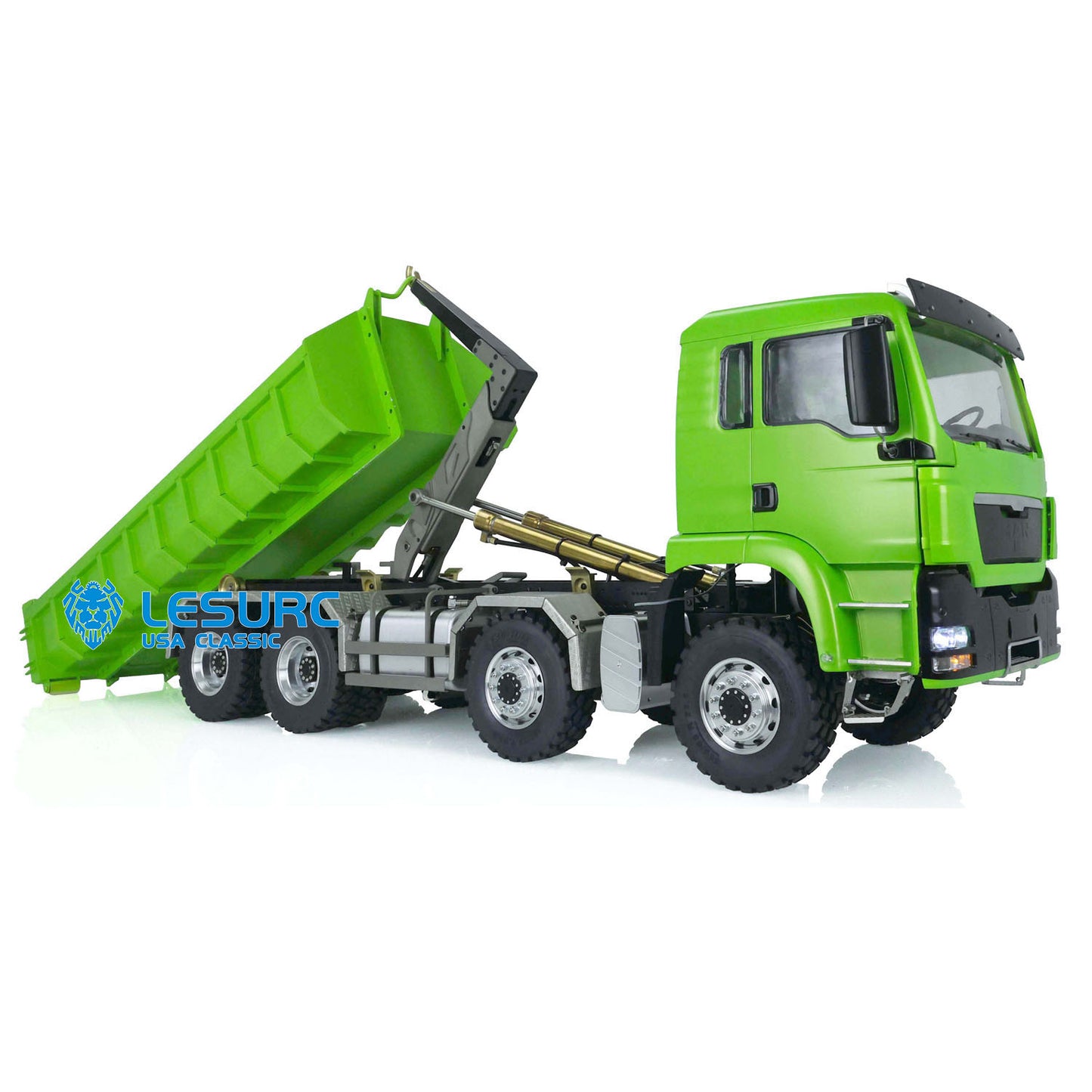 LESU 1/14 TGS 8*8 Hydraulic Dumper for Remote Controlled Truck Roll On/Off Tipper W/ Sound Light System Motor Servo