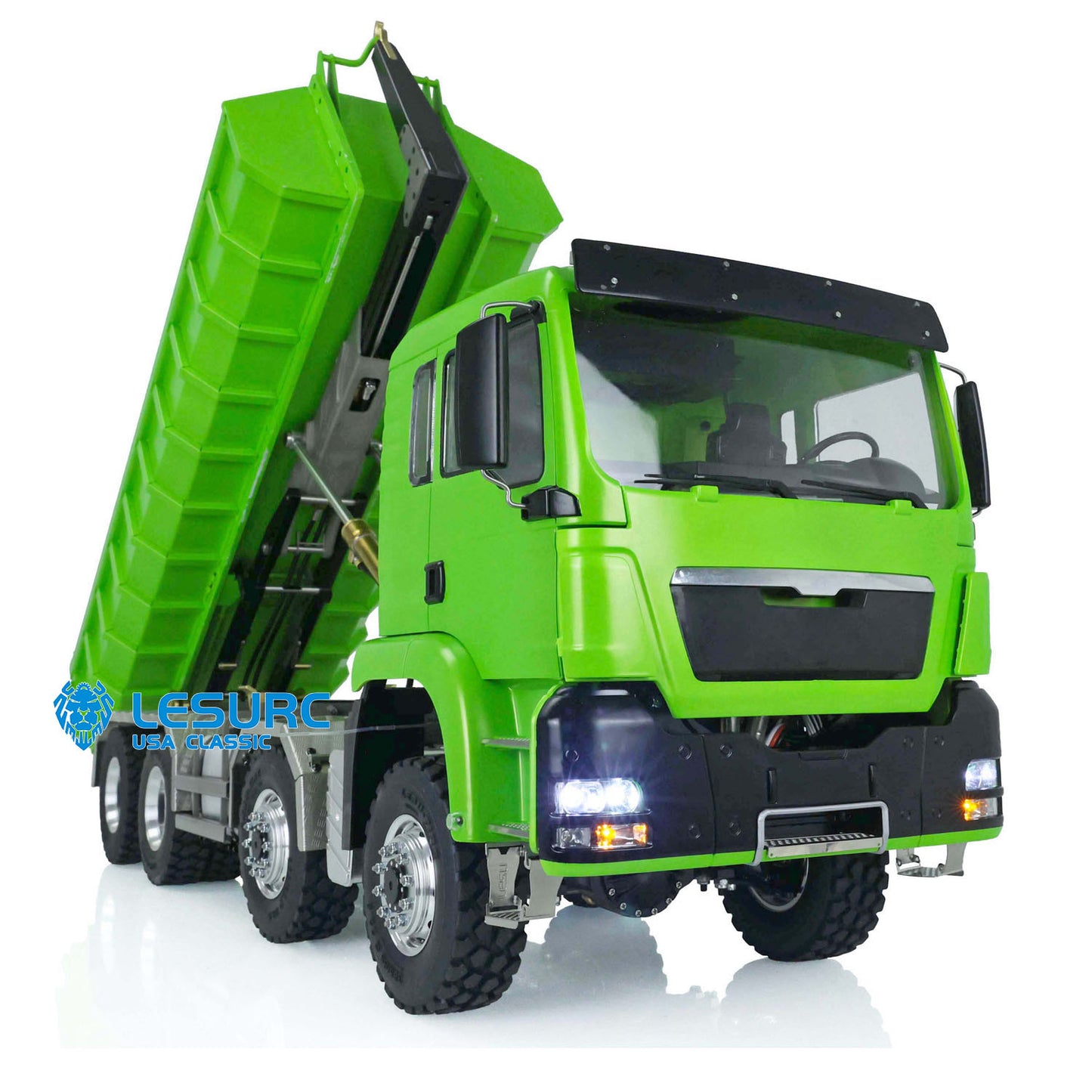 LESU 1/14 TGS 8*8 Hydraulic Dumper for Remote Controlled Truck Roll On/Off Tipper W/ Sound Light System Motor Servo