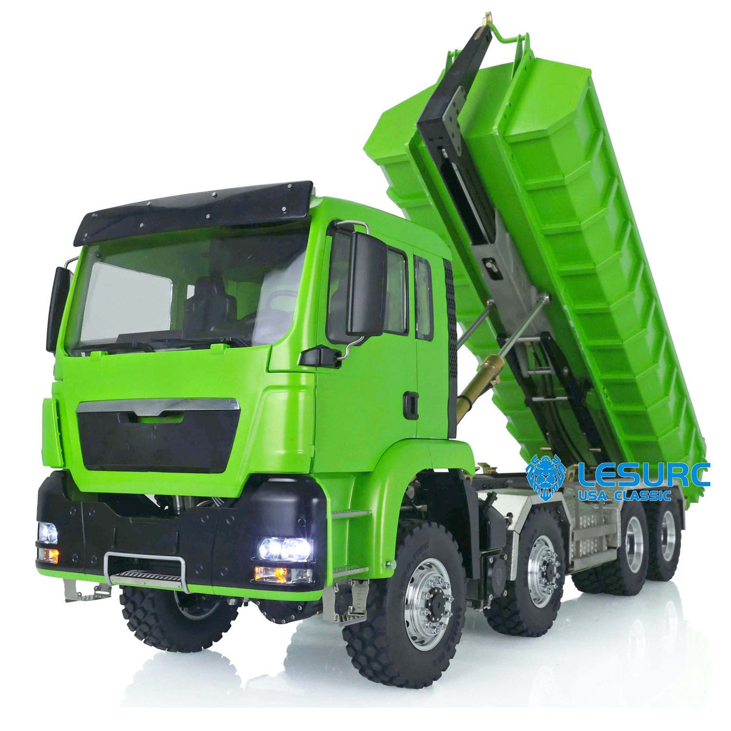 LESU 1/14 TGS 8*8 Hydraulic Dumper for Remote Controlled Truck Roll On/Off Tipper W/ Sound Light System Motor Servo