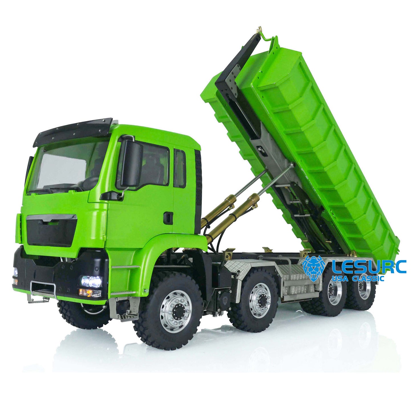 LESU 1/14 TGS 8*8 Hydraulic Dumper for Remote Controlled Truck Roll On/Off Tipper W/ Sound Light System Motor Servo