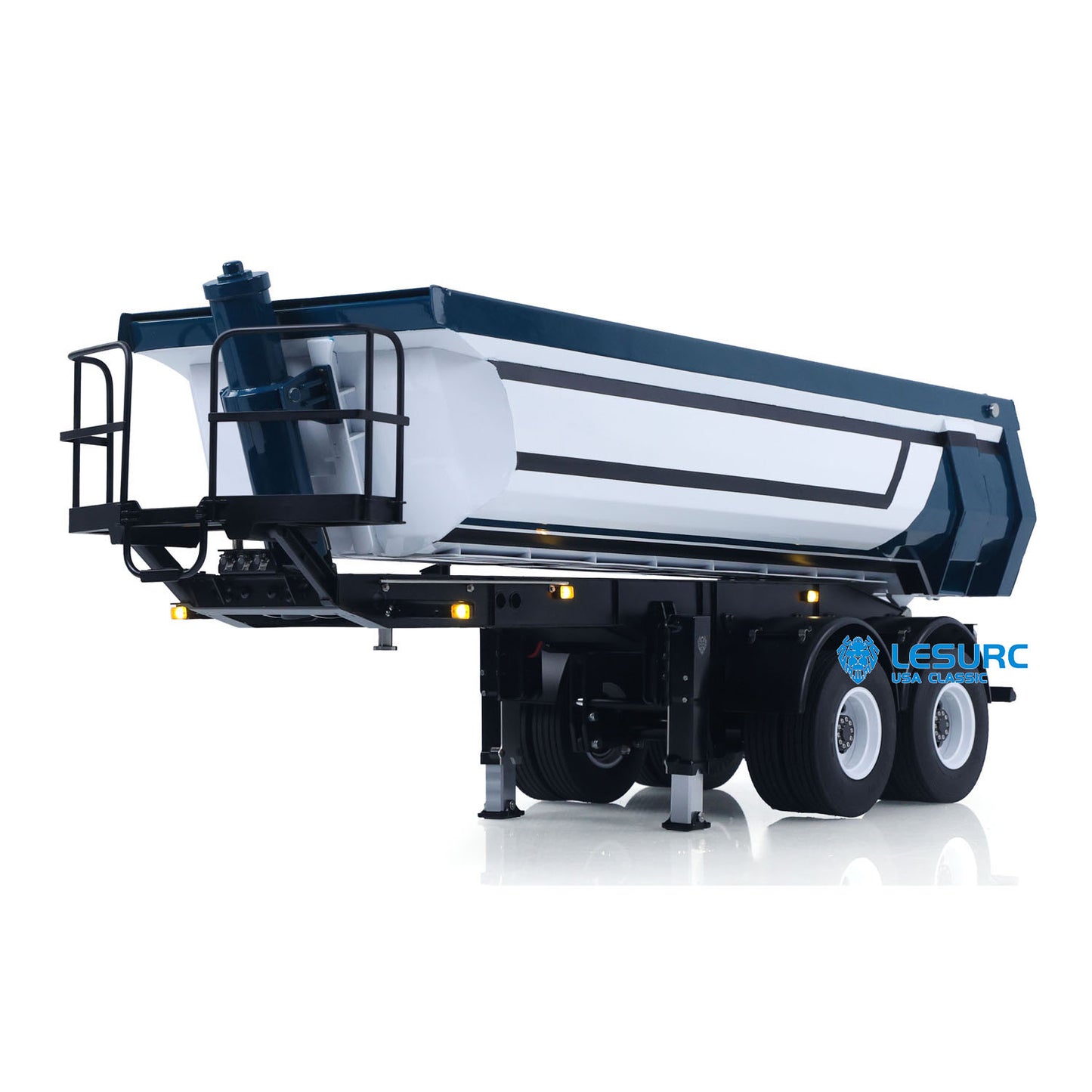 LESU 1/14 RC Metal Hydraulic Dump Trailer Model for DIY Remote Control Tractor Truck Lorry Car Model Pump Electric Support Legs