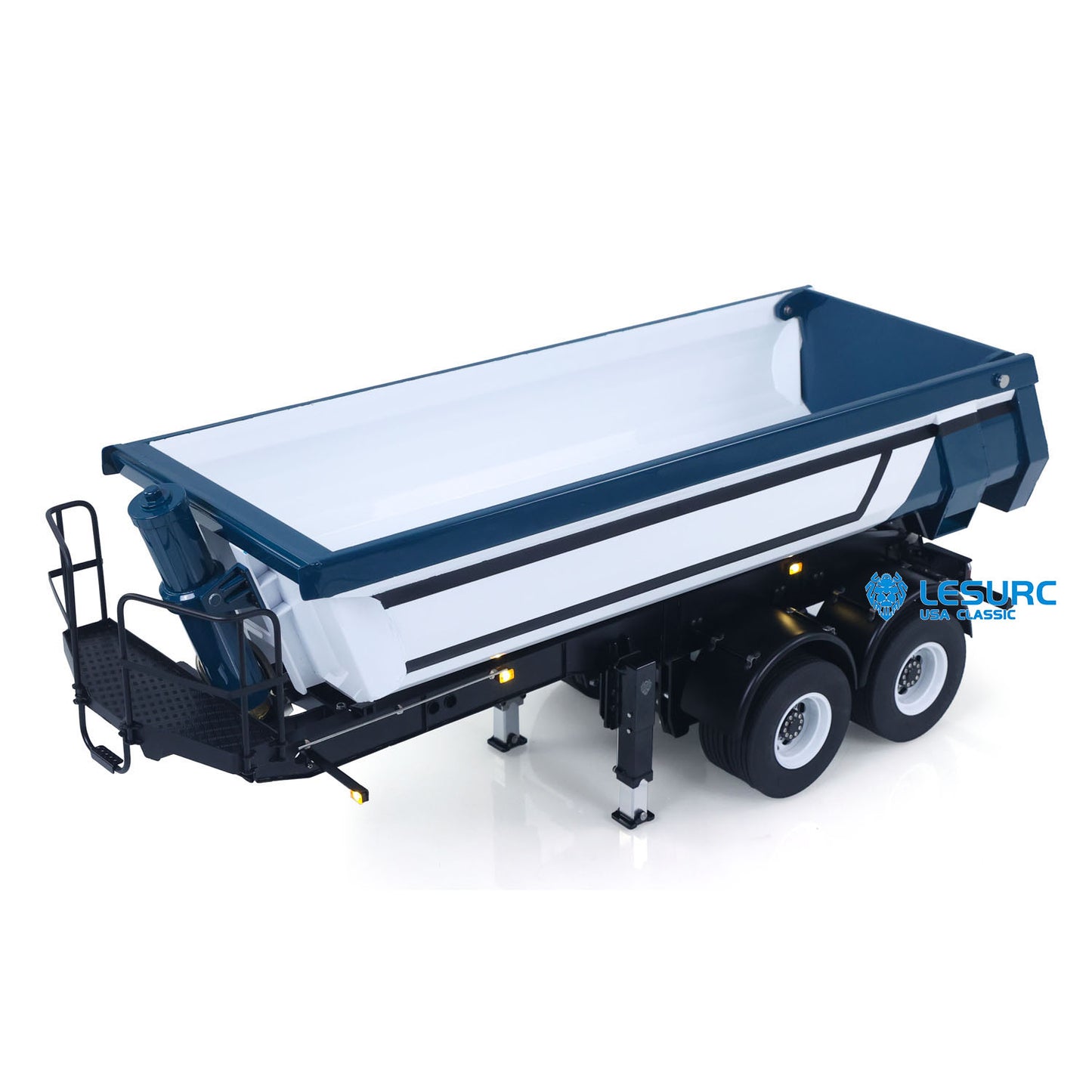 LESU 1/14 RC Metal Hydraulic Dump Trailer Model for DIY Remote Control Tractor Truck Lorry Car Model Pump Electric Support Legs