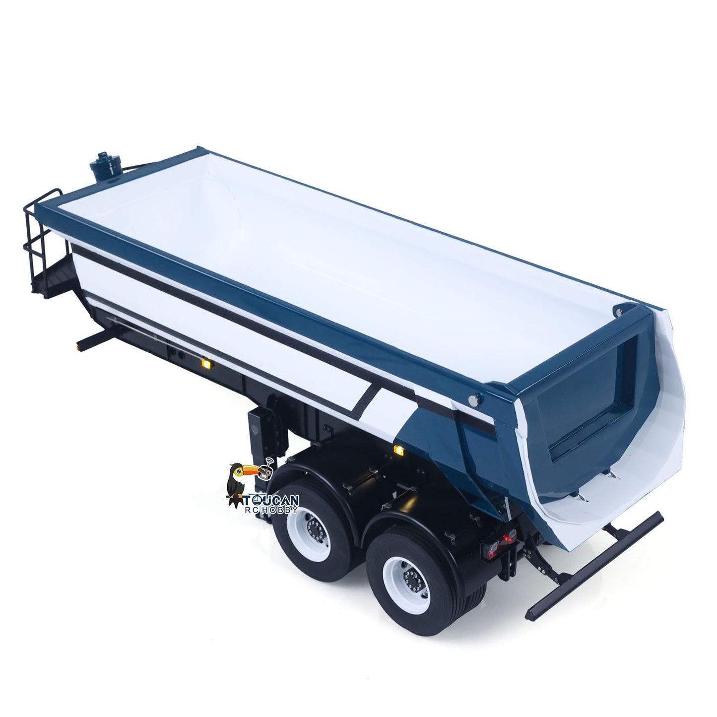 LESU 1/14 Metal Hydraulic Lifting Semi Trailer Dump Truck For Tractor Truck DIY RC Model With U Bucket A0006 Electric Legs