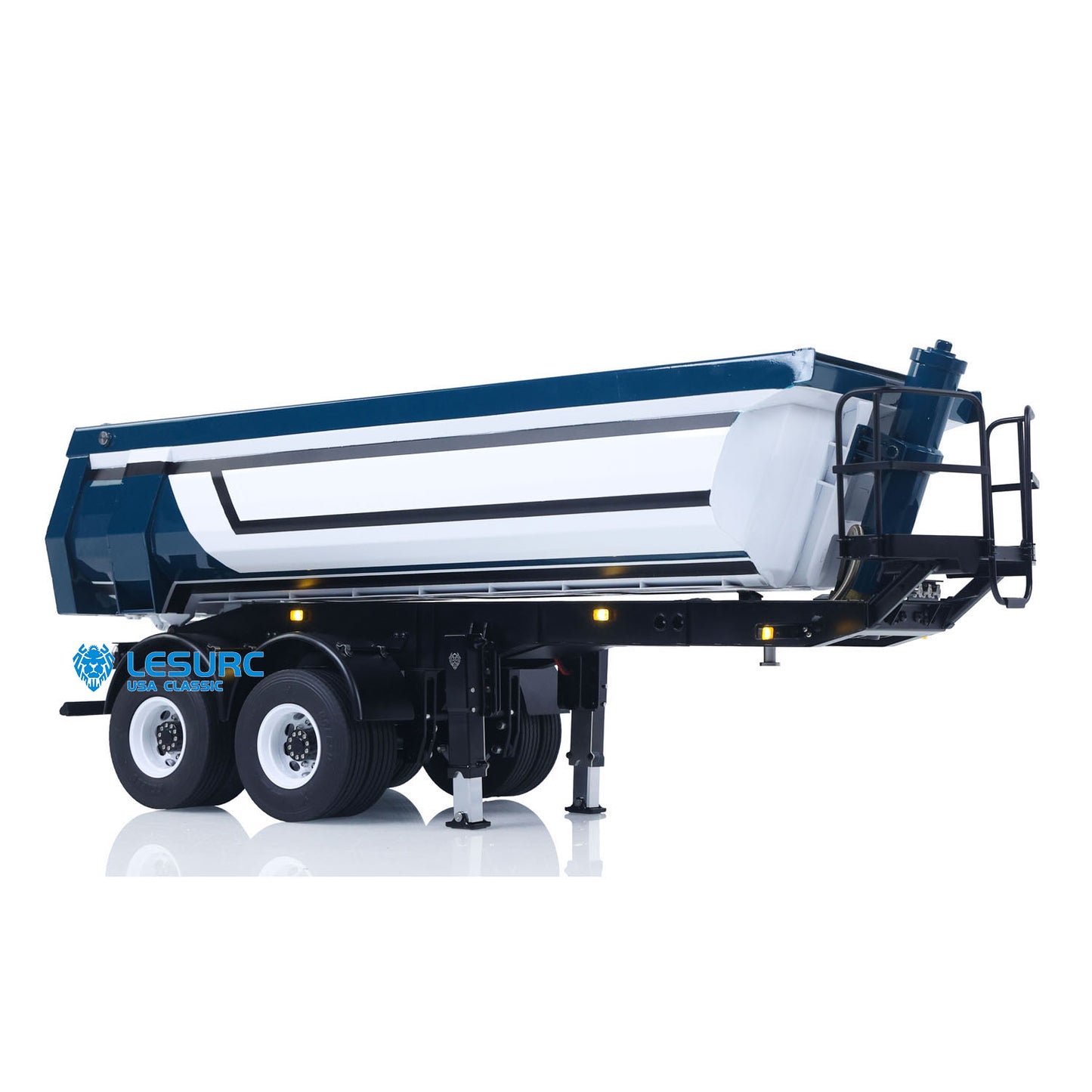 LESU 1/14 RC Metal Hydraulic Dump Trailer Model for DIY Remote Control Tractor Truck Lorry Car Model Pump Electric Support Legs