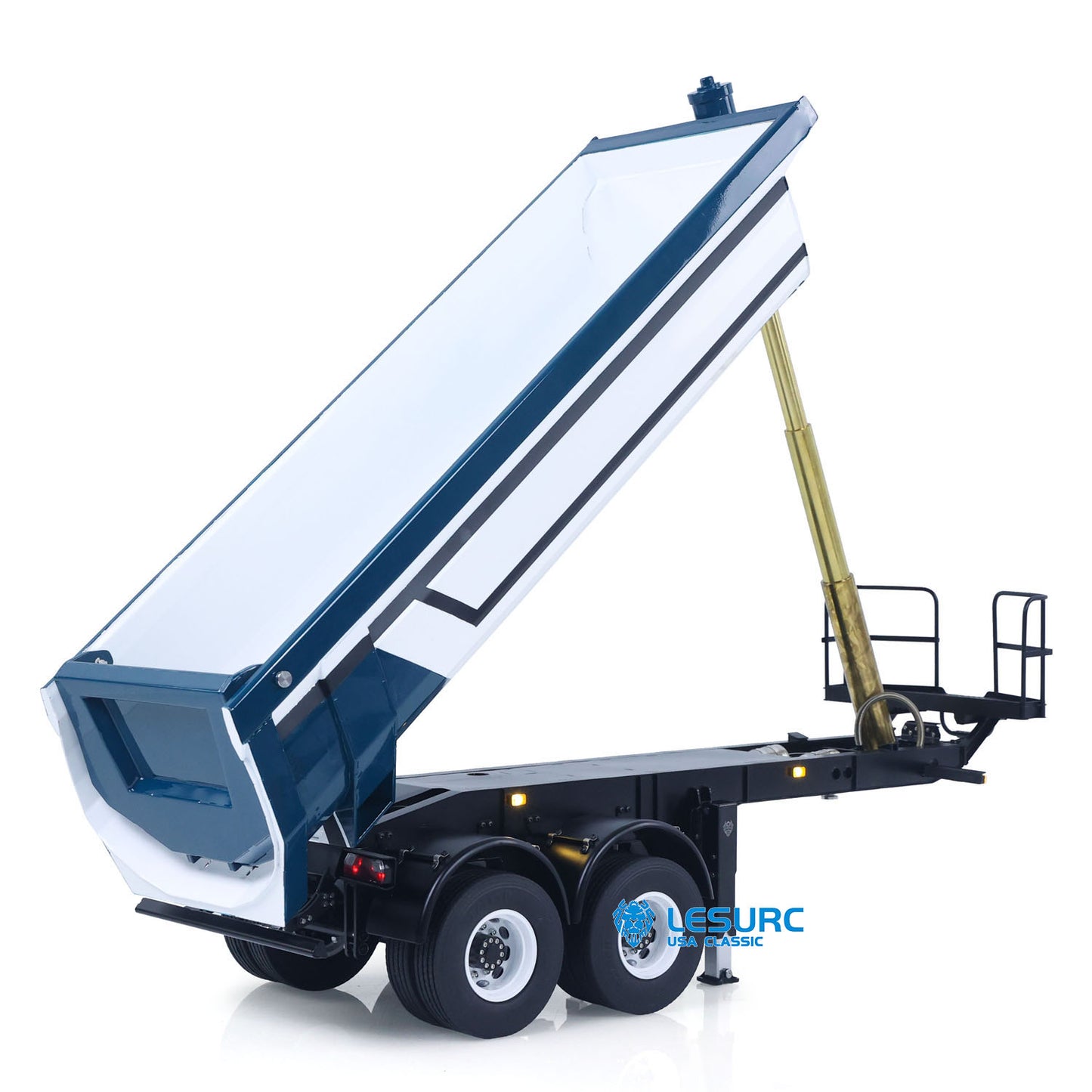 LESU 1/14 RC Metal Hydraulic Dump Trailer Model for DIY Remote Control Tractor Truck Lorry Car Model Pump Electric Support Legs