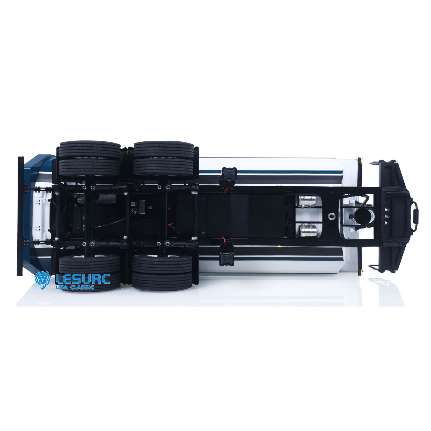 LESU 1/14 RC Metal Hydraulic Dump Trailer Model for DIY Remote Control Tractor Truck Lorry Car Model Pump Electric Support Legs