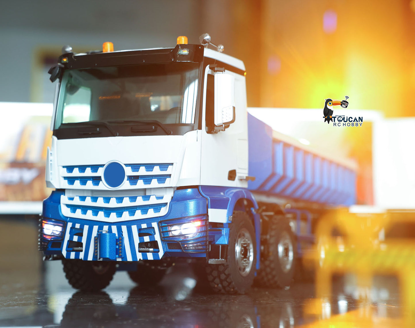 LESU 1/14 8x8 3348 Hydraulic RC Dump Truck RTR Remote Control Roll Off Dumper Simulation Electric Car Model I6S Radio Lights Hook