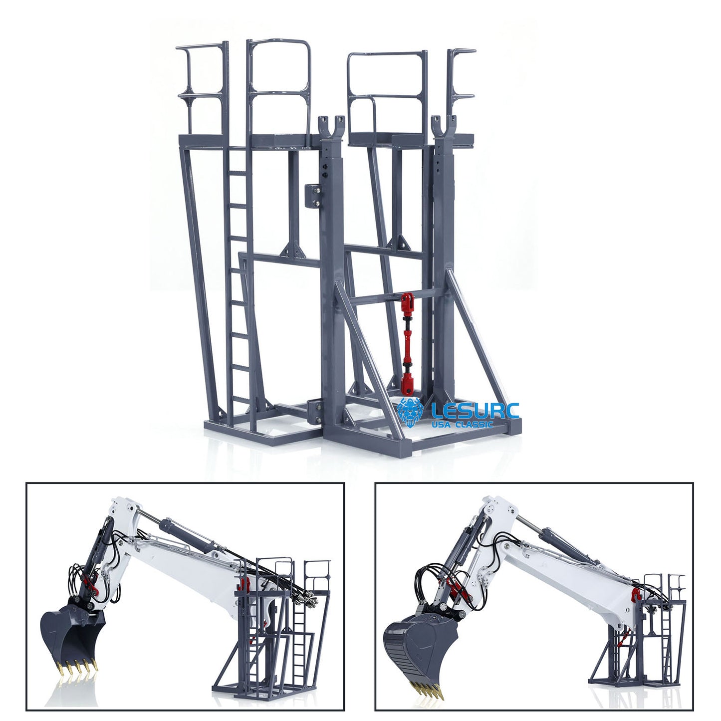 LESU 1/14 RC Heavy Full Hydraulic Demolition Excavator Aoue LR960 RTR Two Type Arms Digger Model Engineering Vehicle XE Radio