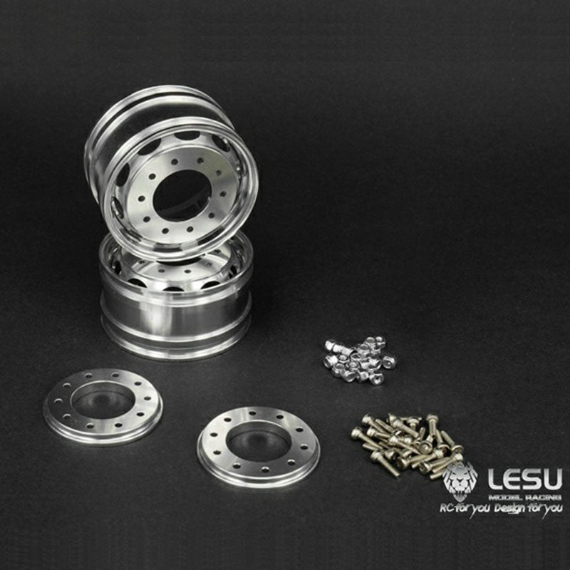 Metal Front Wheel Hub for 1/14 Scale LESU Flange Axle Model RC Truck Dumper Tractor DIY Spare Parts Replacements Accessories