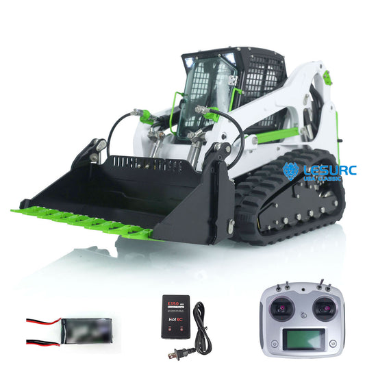 LESU AoueLT5 1/14 Stainless Steel Hydraulic RC Skid-Steer Loader B0008 with Light Sound System for Construction Vehicle Model Enthusiast