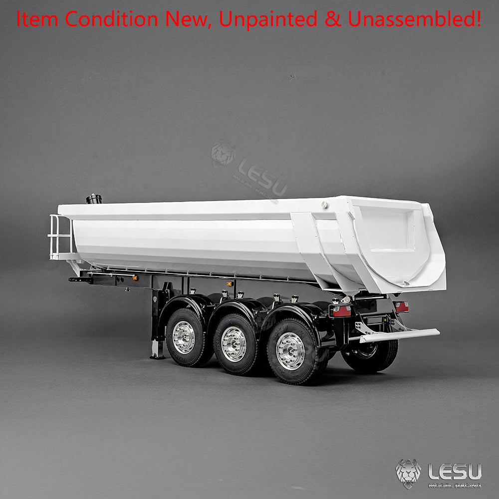 LESU 3Axles Metal 1/14 RC Hydraulic Dump Trailer for TAMIYA Tractor Truck Radio Controlled Lorry Car R620 R770S FH12 Vehicle