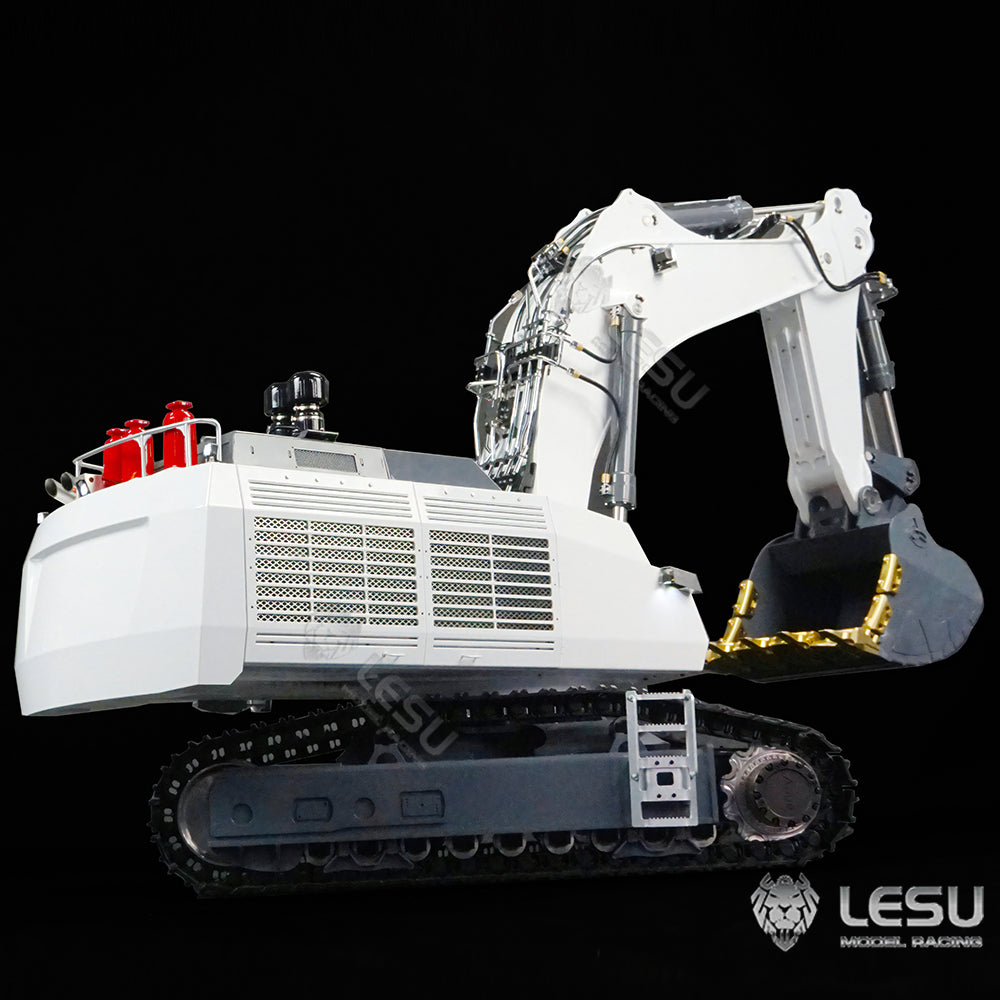 1:14 LESU AOUE 9150 RC Metal Tracked Painted Hydraulic Excavator Double Oil Pumps Heavy Backhoe Shovel W/ Light ESC Servo Motor