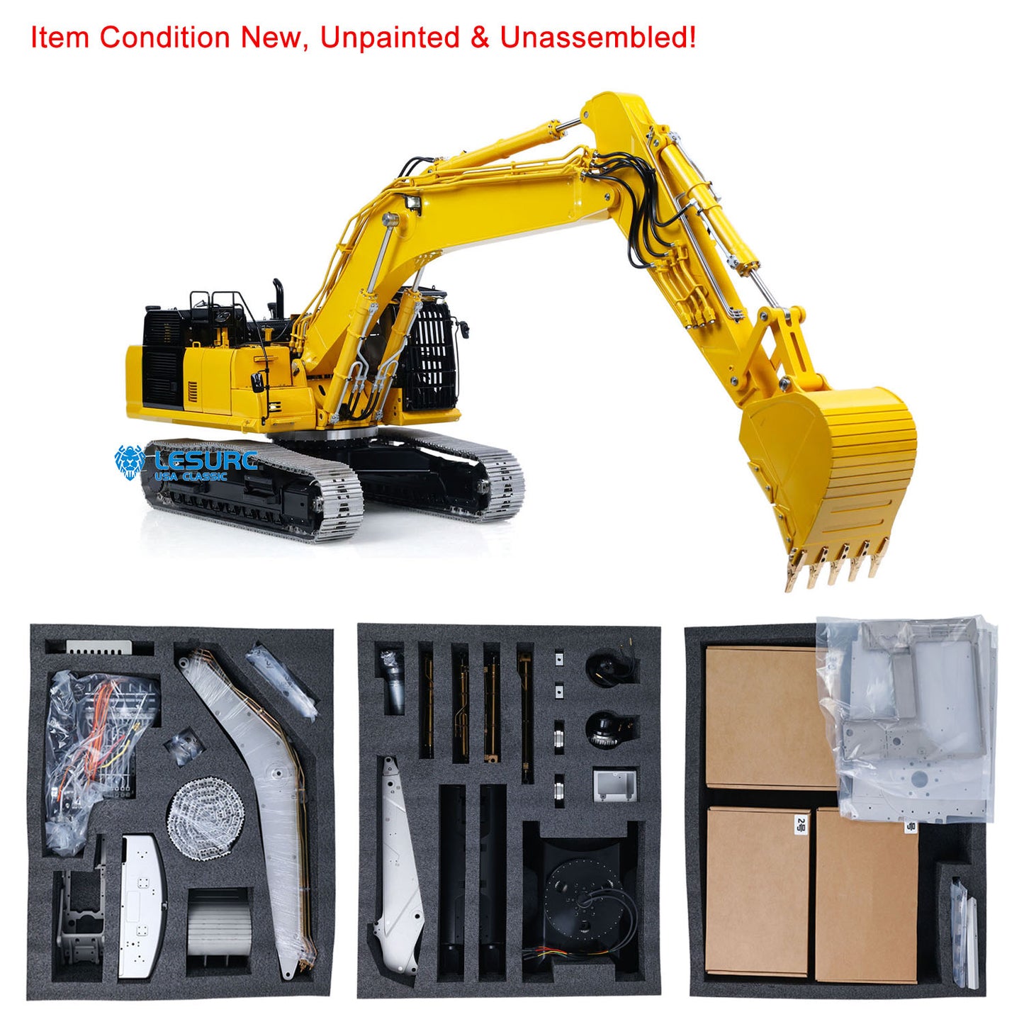 LIMITED-TIME SALE IN Stock LESU Aoue PC500 1/14 Metal RC Hydraulic Tracked Excavator KIT Painted RC Digger 7Ways Valve 3-4MPA Pump Light DIY Model
