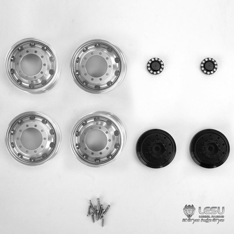 1/14 RC LESU Metal Rear Wheel Hub for FH12 FH16 Tractor Truck Axle Hex Car Model Replacements Accessories Spare Parts