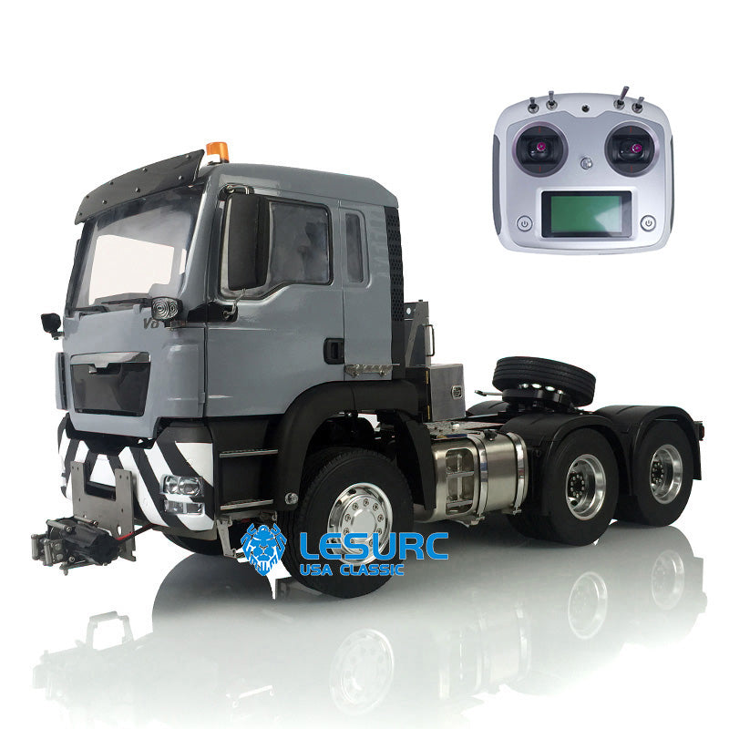 LESU Radio Controlled 1/14 Scale Metal 6*4 Chassis DIY Spare Parts TGS Tractor Truck Model Winch Warning Lights Accessories