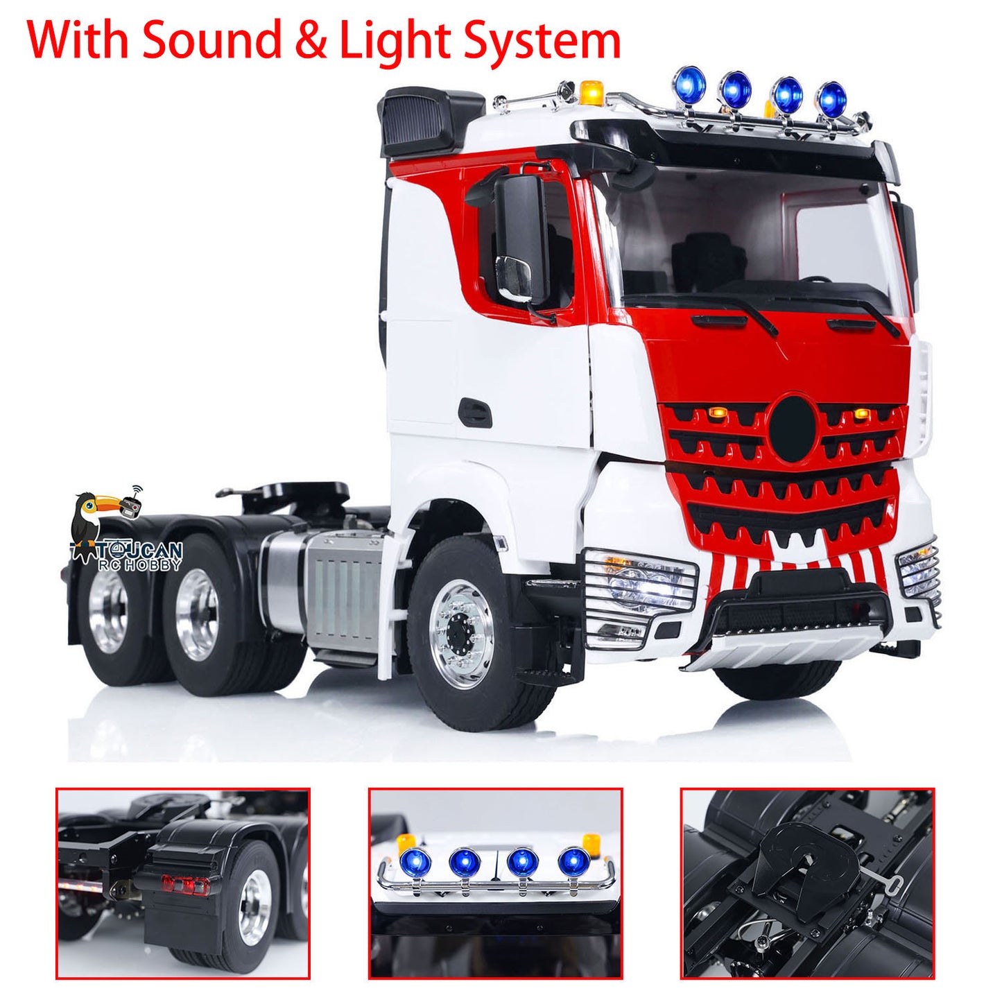 LESU 1/14 6x6 RC Tractor Truck Radio Controlled Car Painted Assembled Hobby Model Metal Chassis 2-Speed Gearbox Smoke Unit