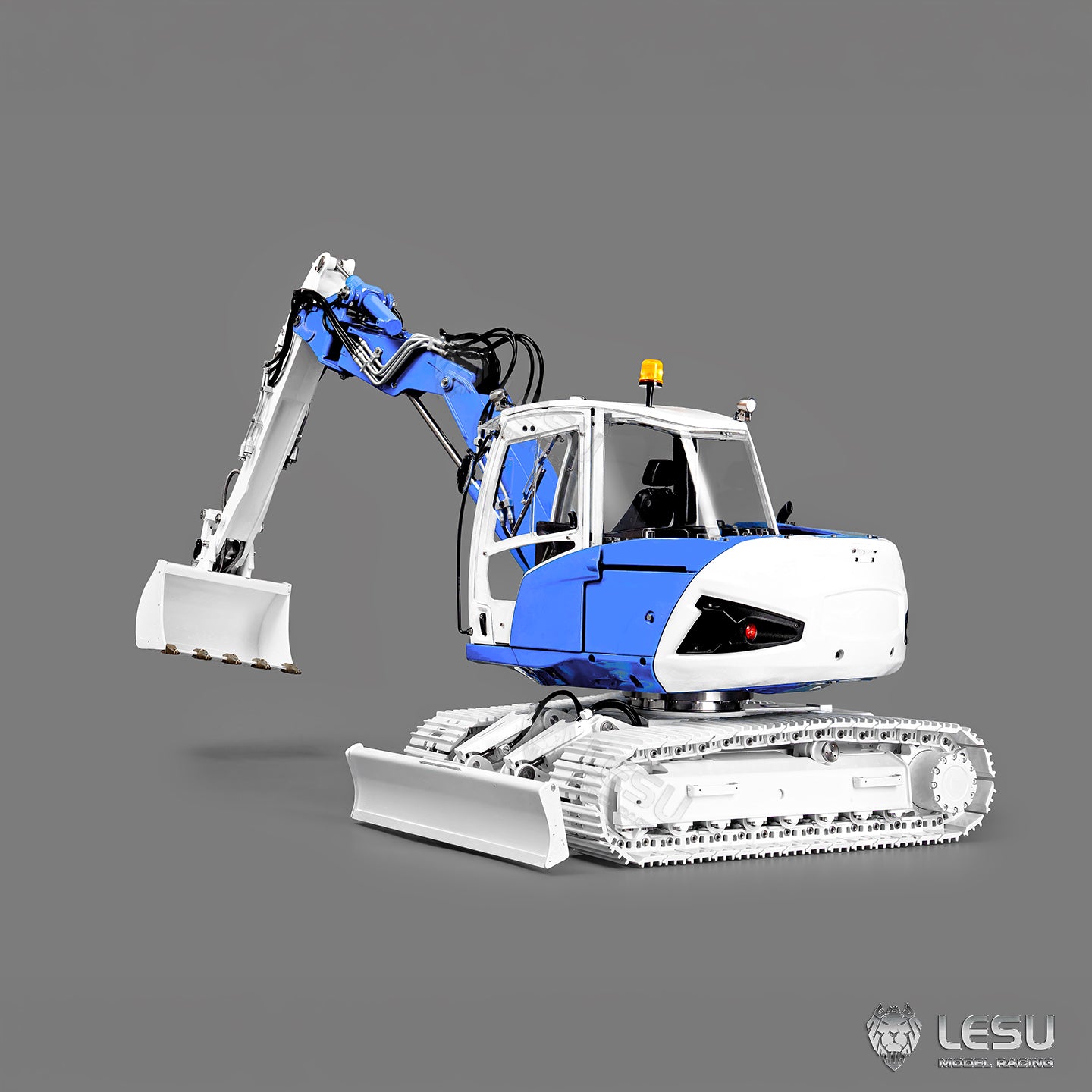 Metal LESU 1/14 MC15 Hydraulic RC Excavator 4 Arms Construction Vehicle 9 Ways Valve Dual Pumps Light Sound ST8 Radio System